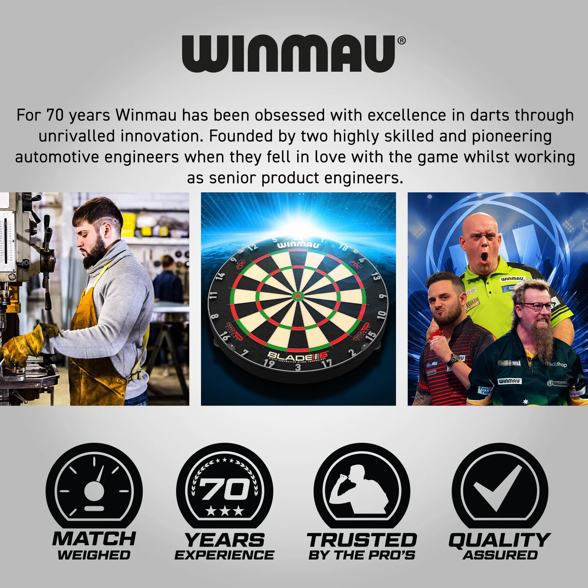 WINMAU - Linia Oche do Gry w Darta - Linia rzutu o wysokiej widoczności - Przykleja się do wszystkich twardych powierzchni - Dostępne wzory: Blade 6, PDC, Man Cave lub Zielone Winmau