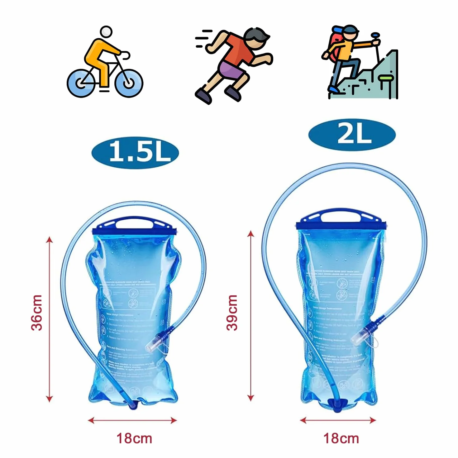 Worek na wodę 1,5 l 2 l do plecaka rowerowego