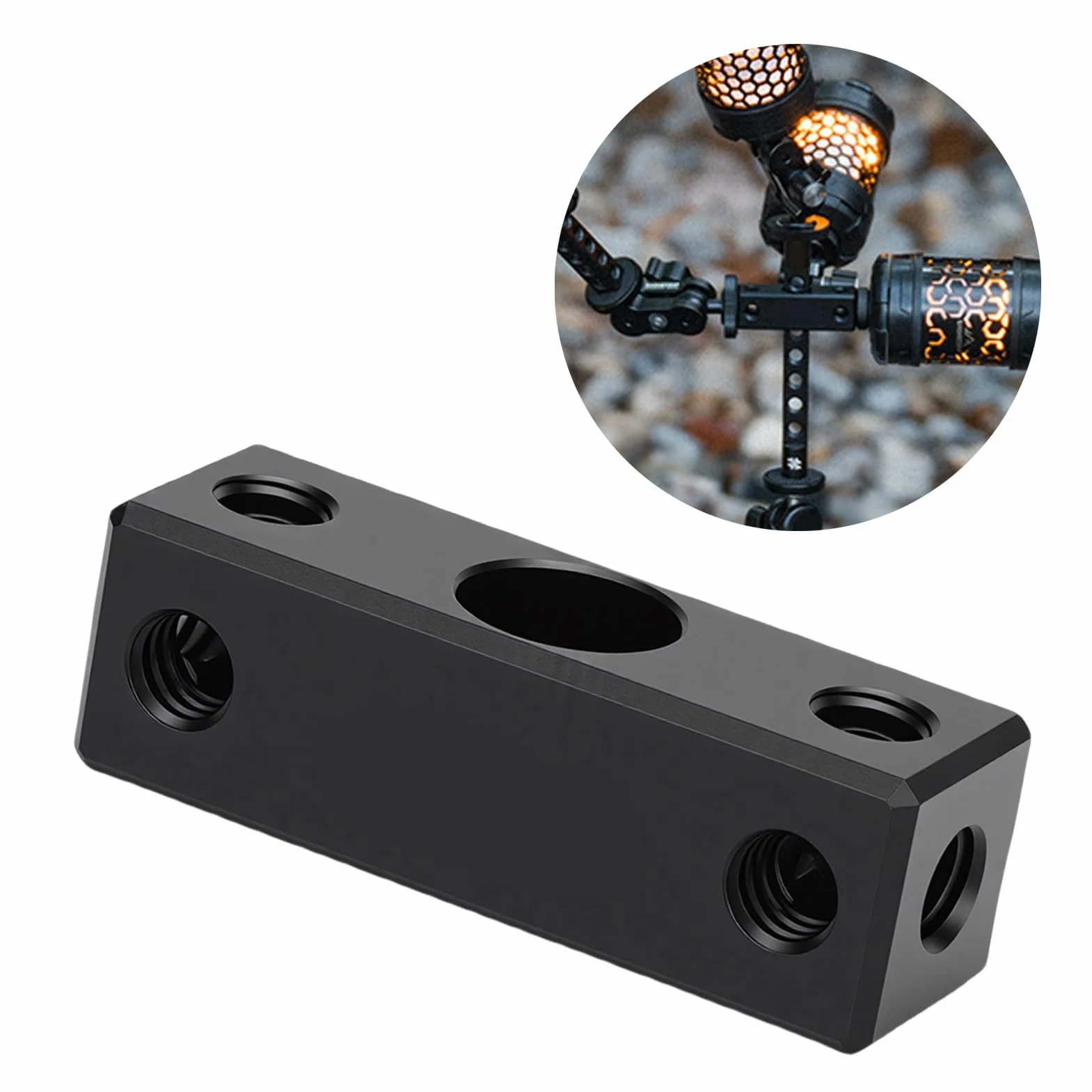 Mini Pręt do Sera, Adapter do Montażu Talerza Serowego ze Stopu Aluminium, ramię Przegubowe Latarni Kempingowej z Gwintem 1/4, Idealne Sprzętu Outdoorowego