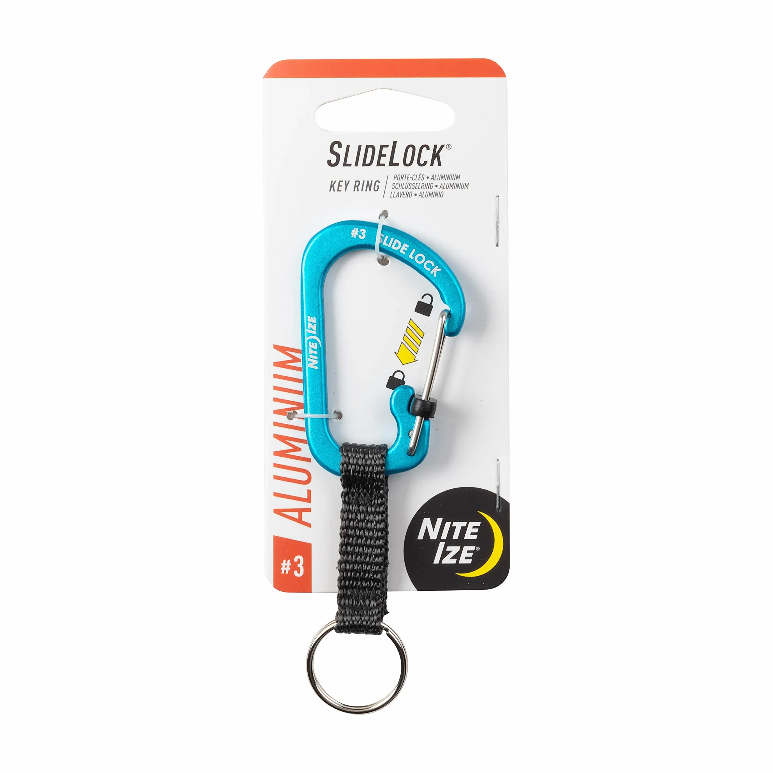 Nite Ize Breloczek do kluczy SlideLock - aluminiowy brelok do kluczy SlideLock - aluminium - niebieski, N/A