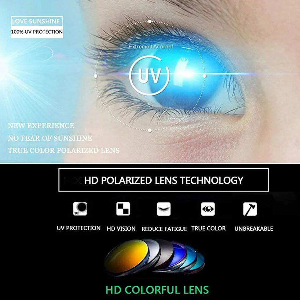 Fotochromowe Okulary Przeciwsłoneczne Męskie Okulary Przeciwsłoneczne z ochroną UV400 Sportowe Okulary Przeciwsłoneczne Okulary Rowerowe (Niebieski)