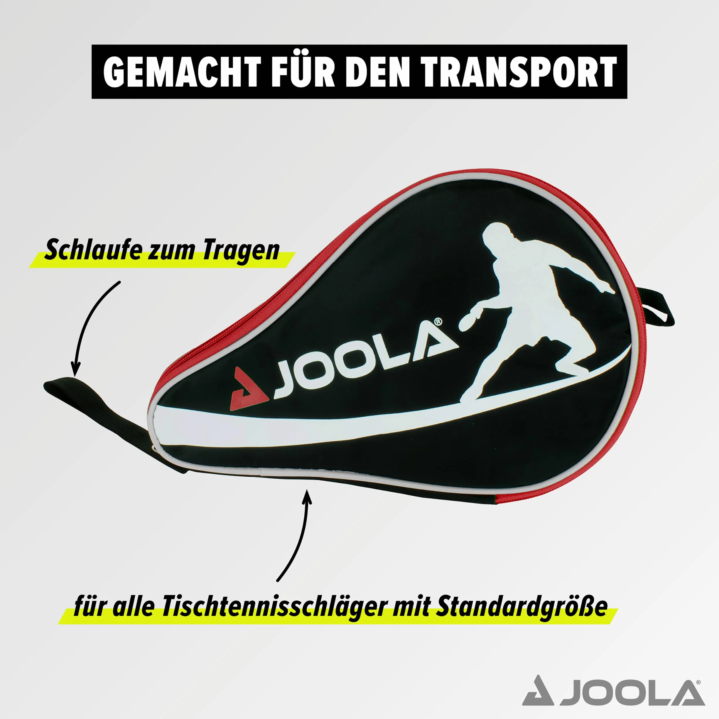 Joola Uniseks Pocket 80502 Pokrowiec na Rakietę, Czerwony, S