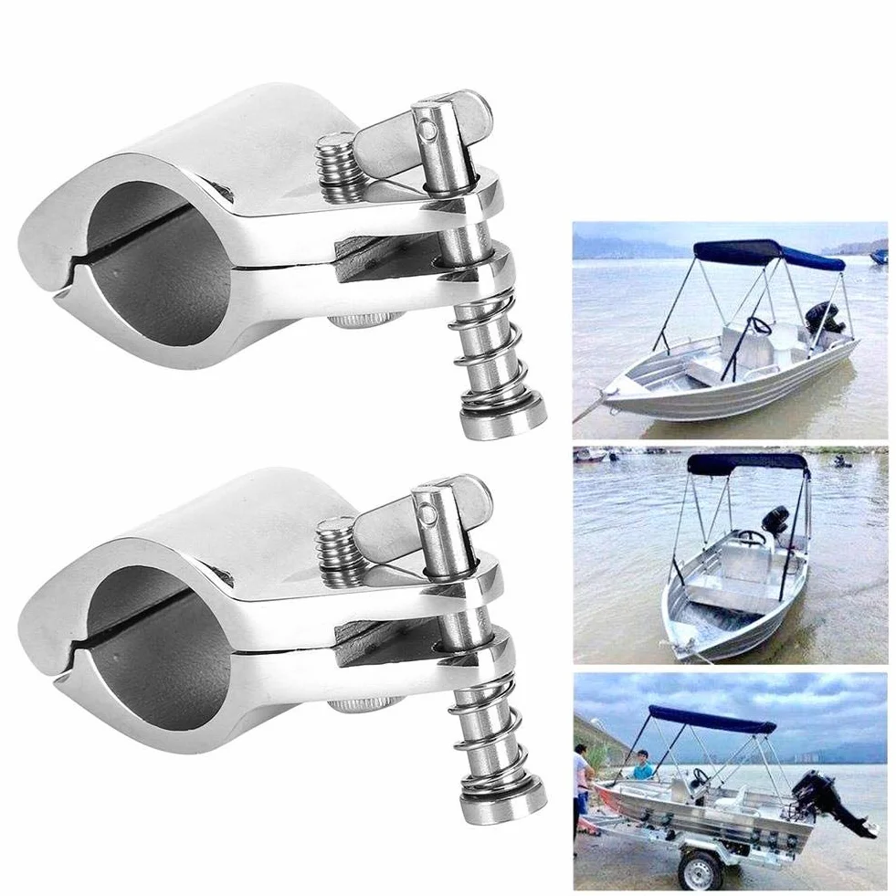 EBTOOLS do wspornika bimini do pneumatycznego 2 sztuki przegubowa łódź górna szczęka suwak ze stali nierdzewnej 316 okucia do sprzętu morskiego końcówka styl Bimini górny zawias wspornik