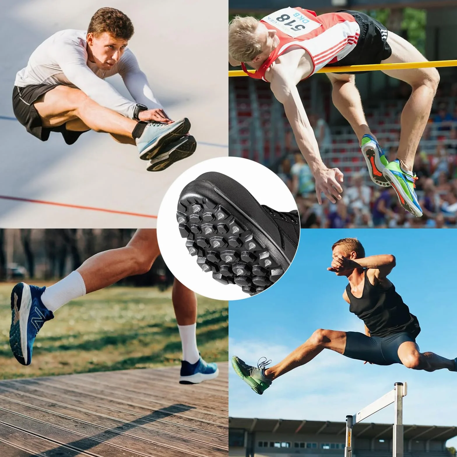 Lekkoatletyczne kolce ze stali nierdzewnej, 50 szt. 7 mm, piramidy, z kluczem szpikulcowym, zapasowymi kolcami do butów golfowych, butów sportowych, do skakania daleko, biegania, wędrówek