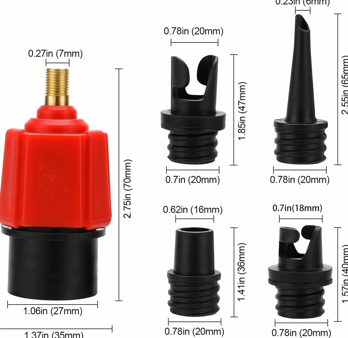 Adapter zaworu powietrznego wielofunkcyjny adapter zaworu Schrader do SUP nadmuchiwanego akcesoria konwerter pompy powietrza do zaworów kajak łódź nadmuchiwana ponton tratwa pompa nożna pompa
