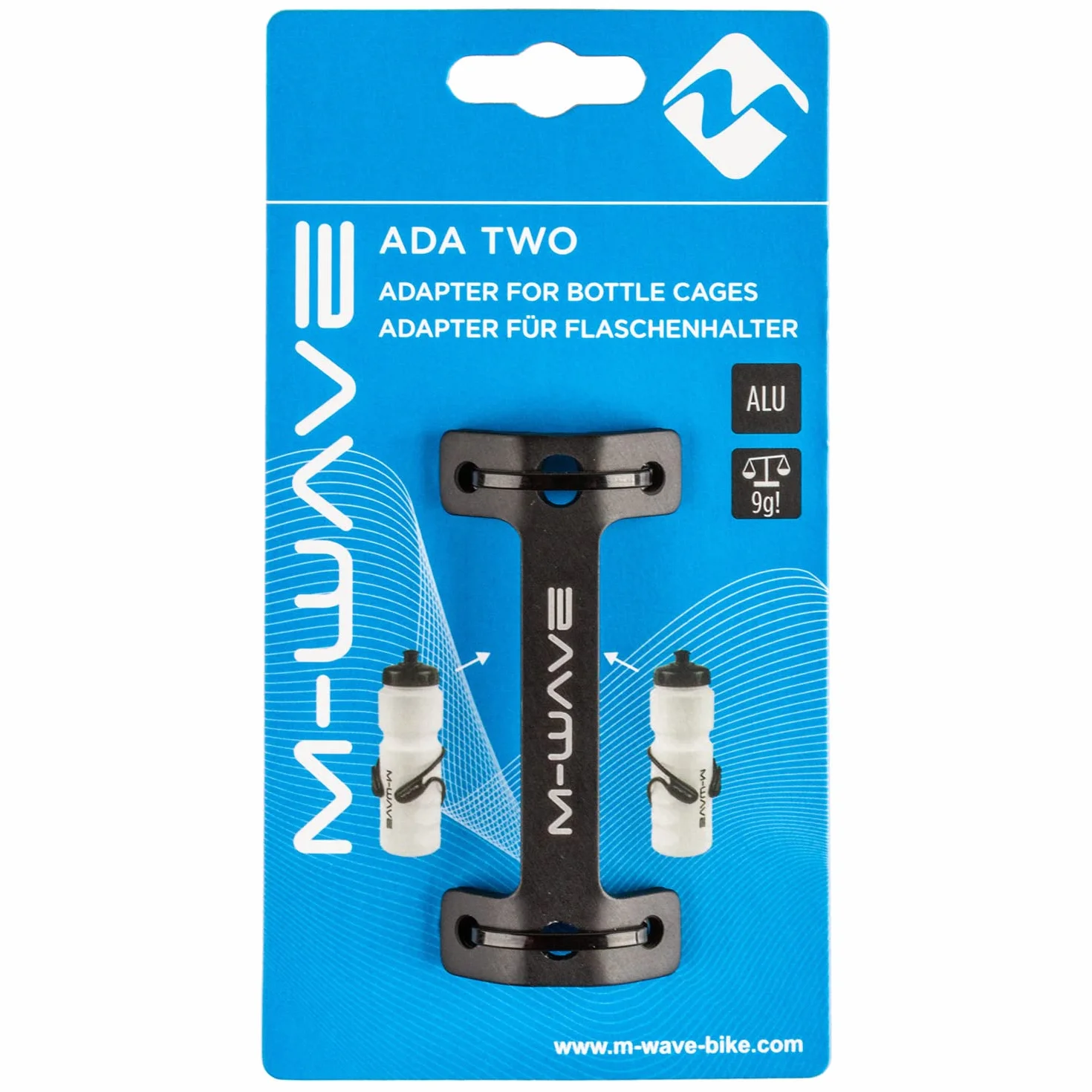 M-Wave Ada Two Adapter, z aluminium, do mocowania dwóch uchwytów na butelki, czarny, jeden rozmiar