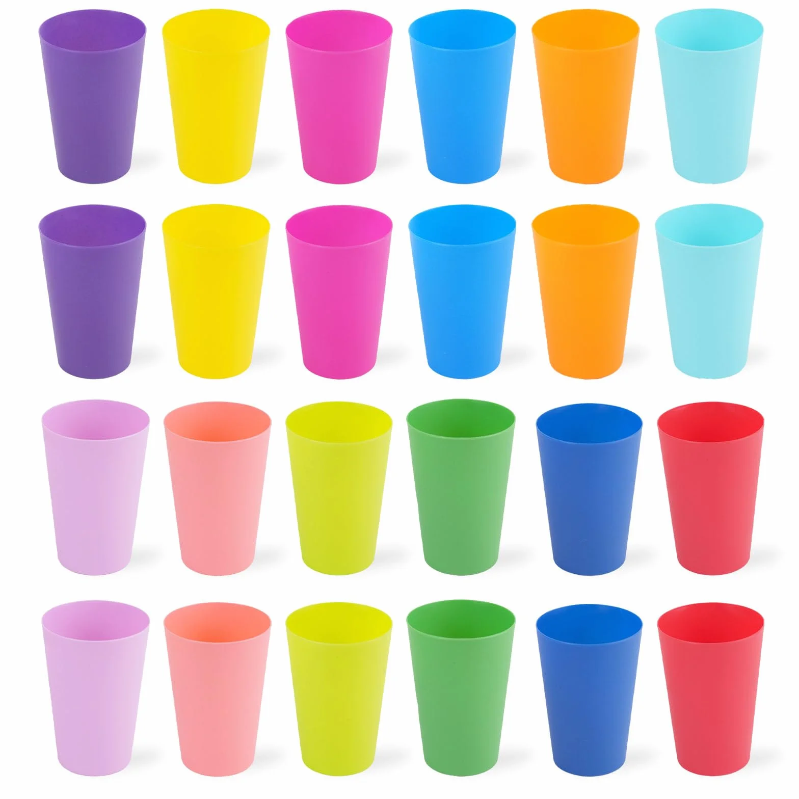 Plastikowe kubki wielokrotnego użytku 260 ml wielokolorowe dla dzieci imprezowe
