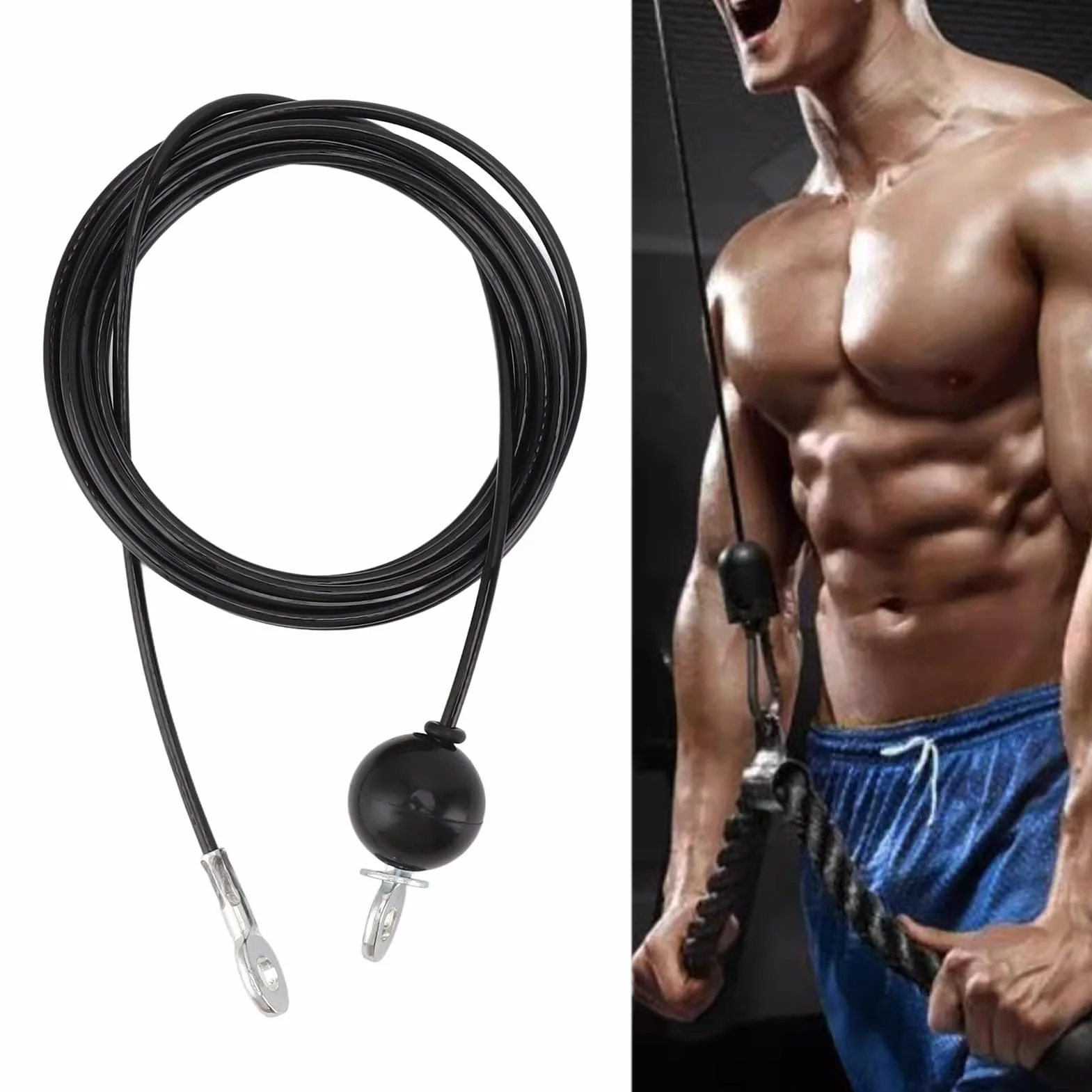Linka do Bloczka Fitness, Linka do ściągania z Drutu Stalowego o Dużej wytrzymałości. Przystawka do ćwiczeń Fitness do Wymiany Sprzętu do Domowej Siłowni