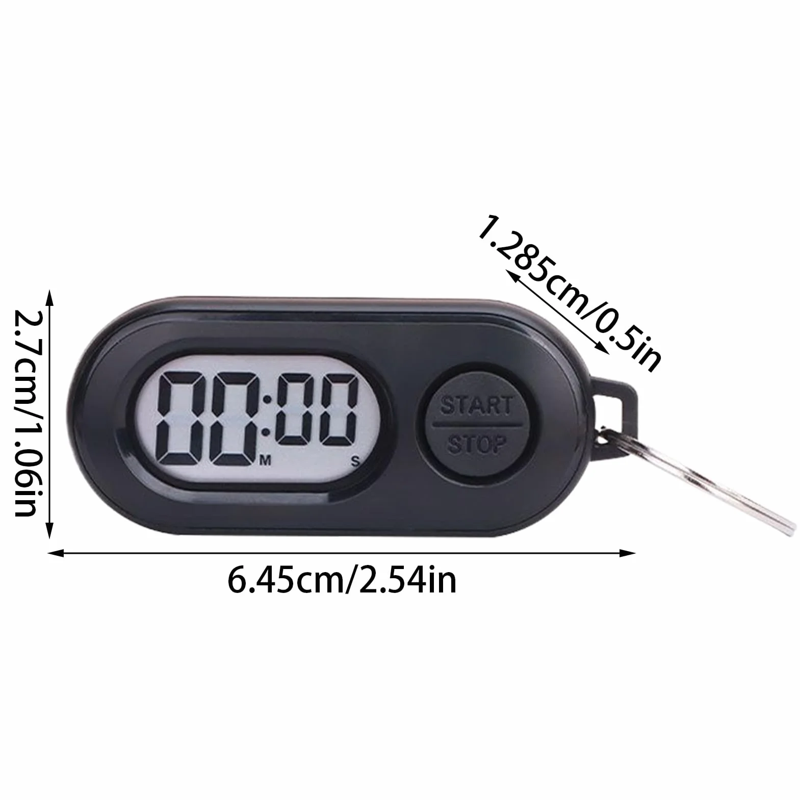 Brelok Stop Timer, przenośny zegarek sportowy, uroczy kompaktowy cyfrowy ekran LCD, licznik timera akcesoria do placu zabaw, klasy, aktywności na świeżym powietrzu
