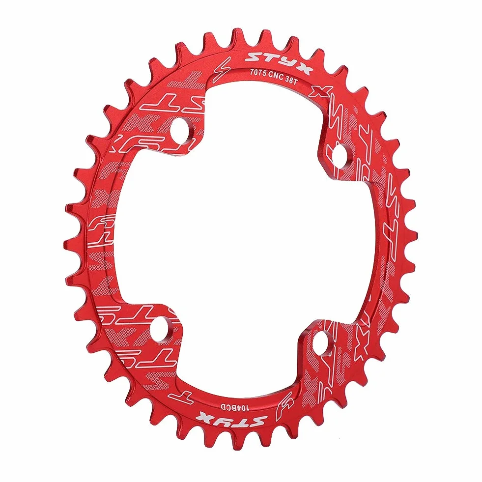 Tbest łańcuch rowerowy 104 BCD BMX MTB korba łańcuch pierścień naprawczy czarny czerwony
