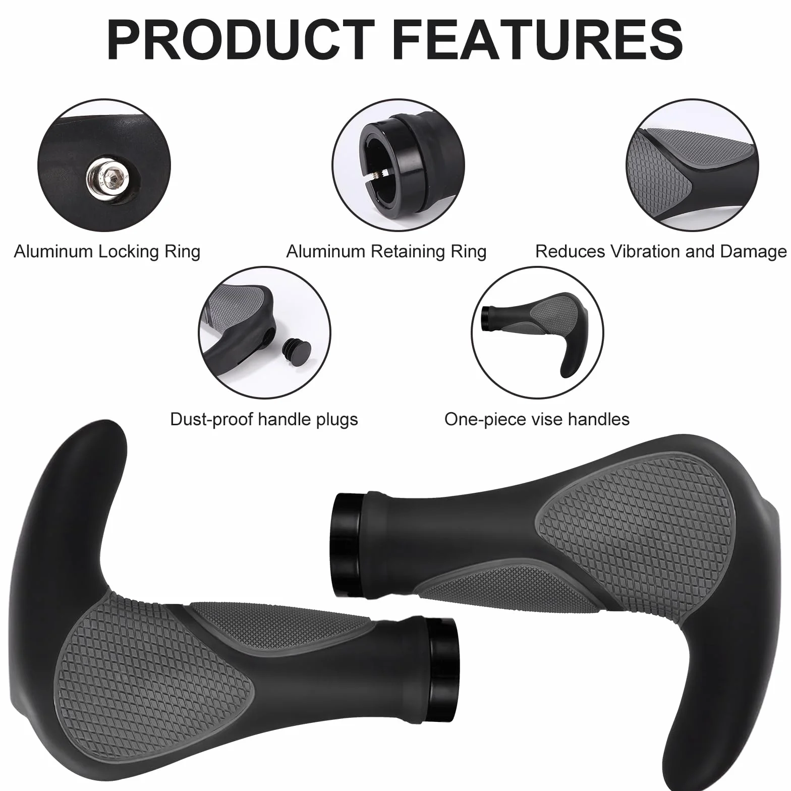 Ergonomiczne uchwyty rowerowe 22 mm do MTB trekkingu roweru miejskiego