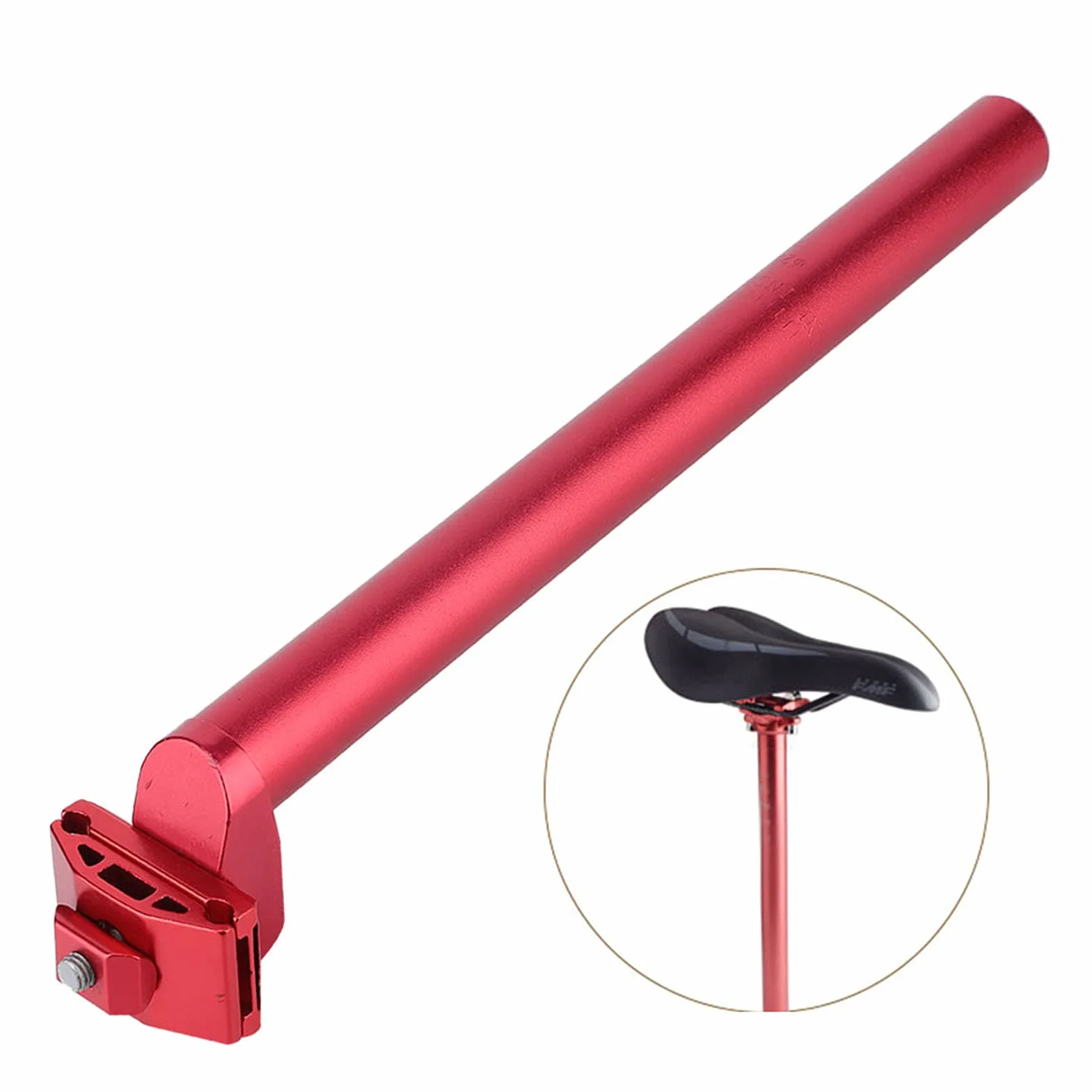Sztyca Rowerowa 1 Cal 25,4 x 300 mm Chrome Aluminium Stop Odporny na Wstrząsy Rower Szosowy Górski Srebrny