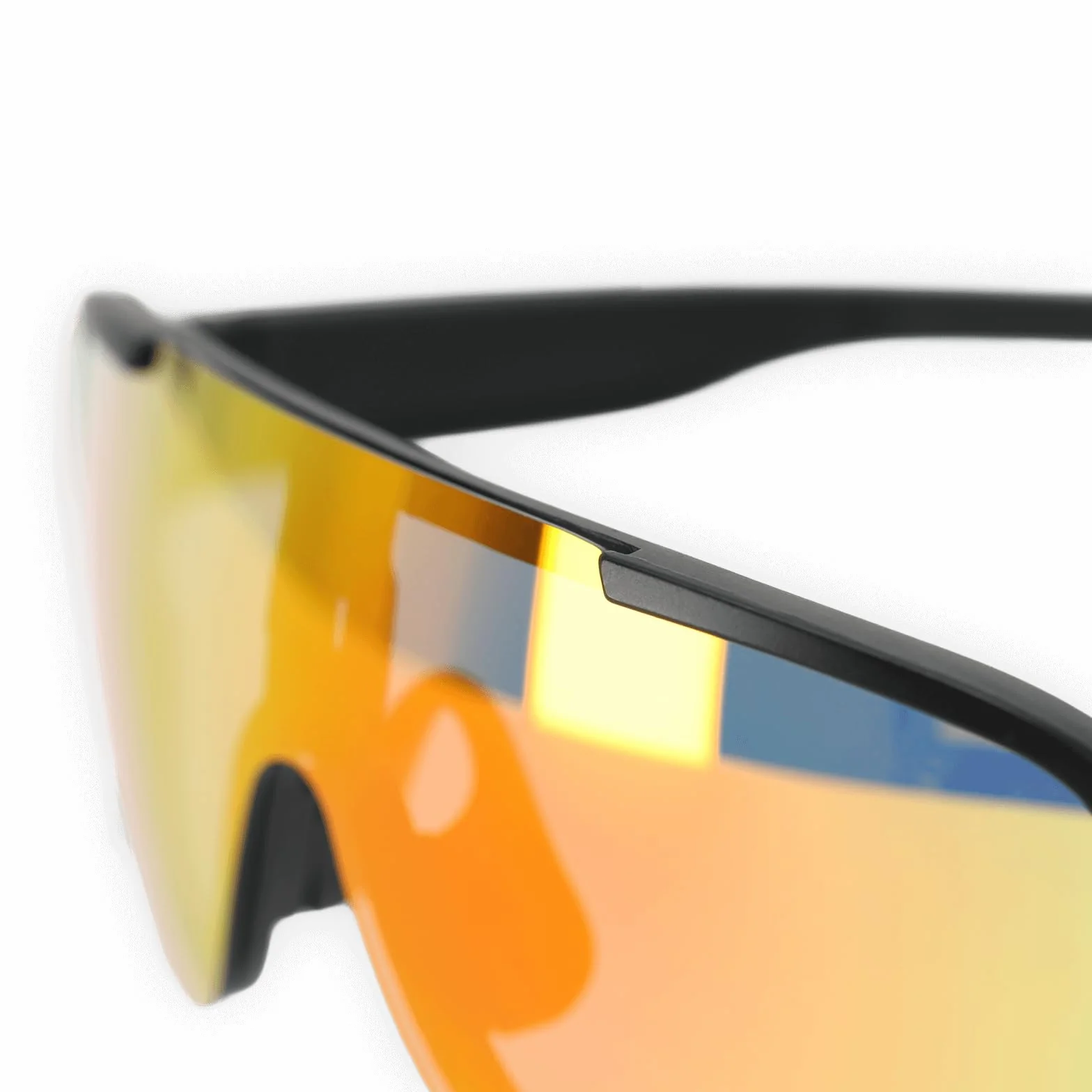 BVB Borussia Dortmund szybkie okulary przeciwsłoneczne, styl sportowy, kolorowe odblaski, logo BVB i napis na zausznikach