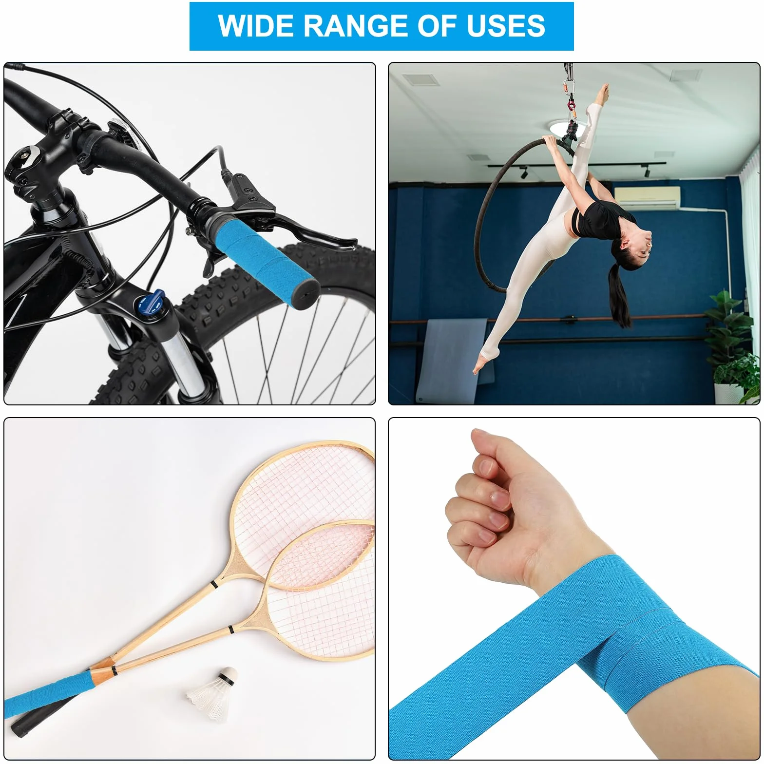 PATIKIL Taśma do obręczy aerial hoop 40 cm x 5 cm Athletic Tape Non-Slip Grip Tape Yoga Rig Sports Tape czarna
