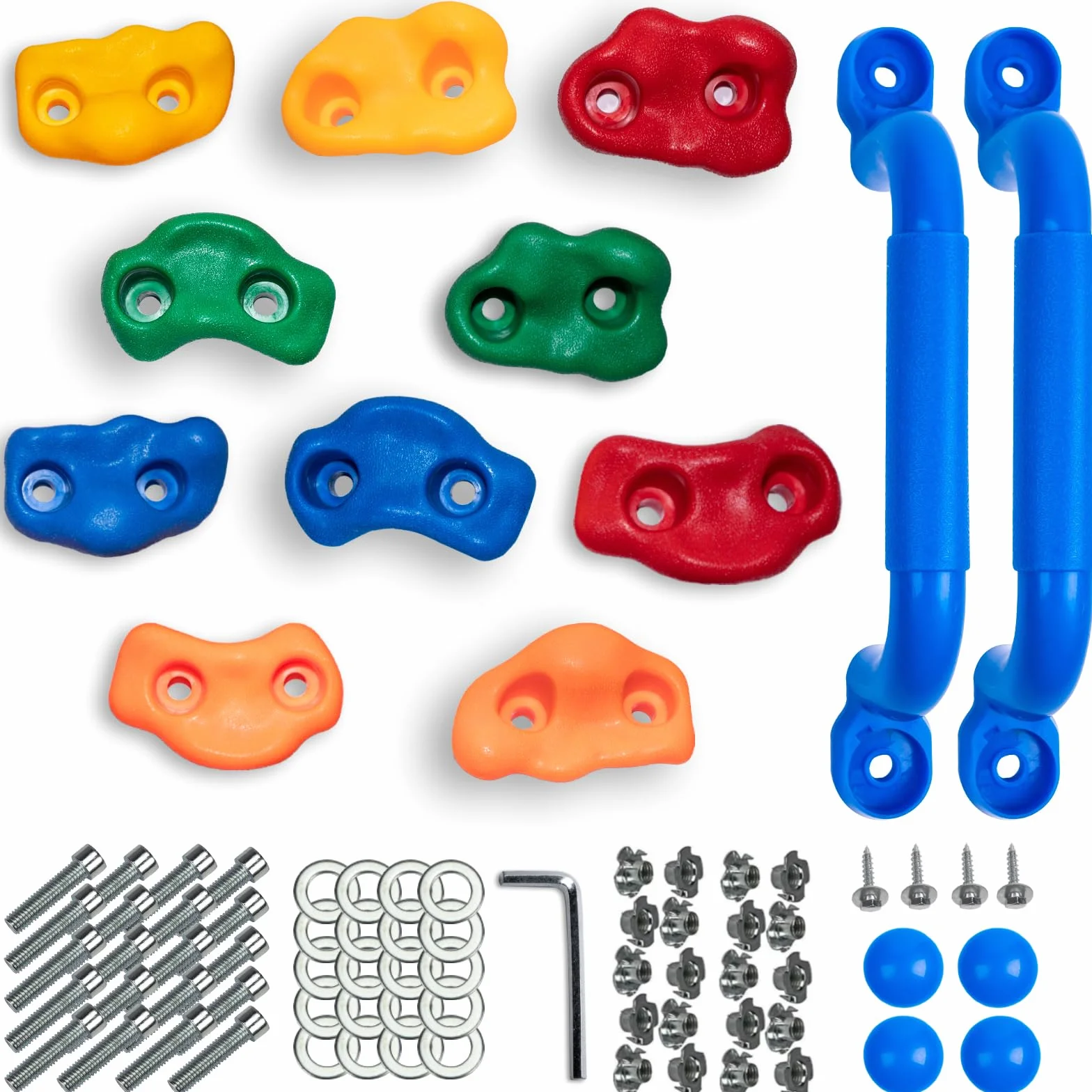 CIMOYBAI 10 Stücke Klettergriffe Mit Haltegriffe Spielturm, Klettersteine Kinder Outdoor, Mehrfarbig Klettergriffe Kinder, Kletterwand Griffe Mit Befestigungsschrauben