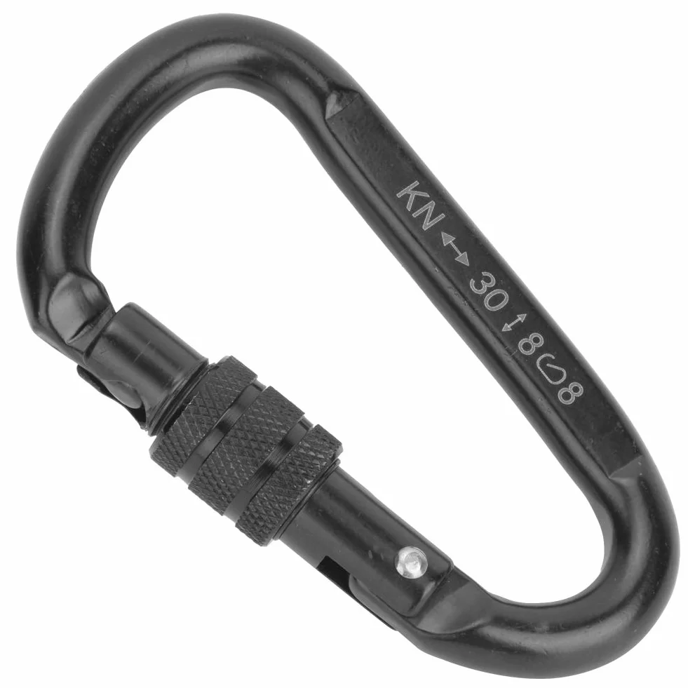 Keenso 30KN stal węglowa karabinek górski heavy duty czarny