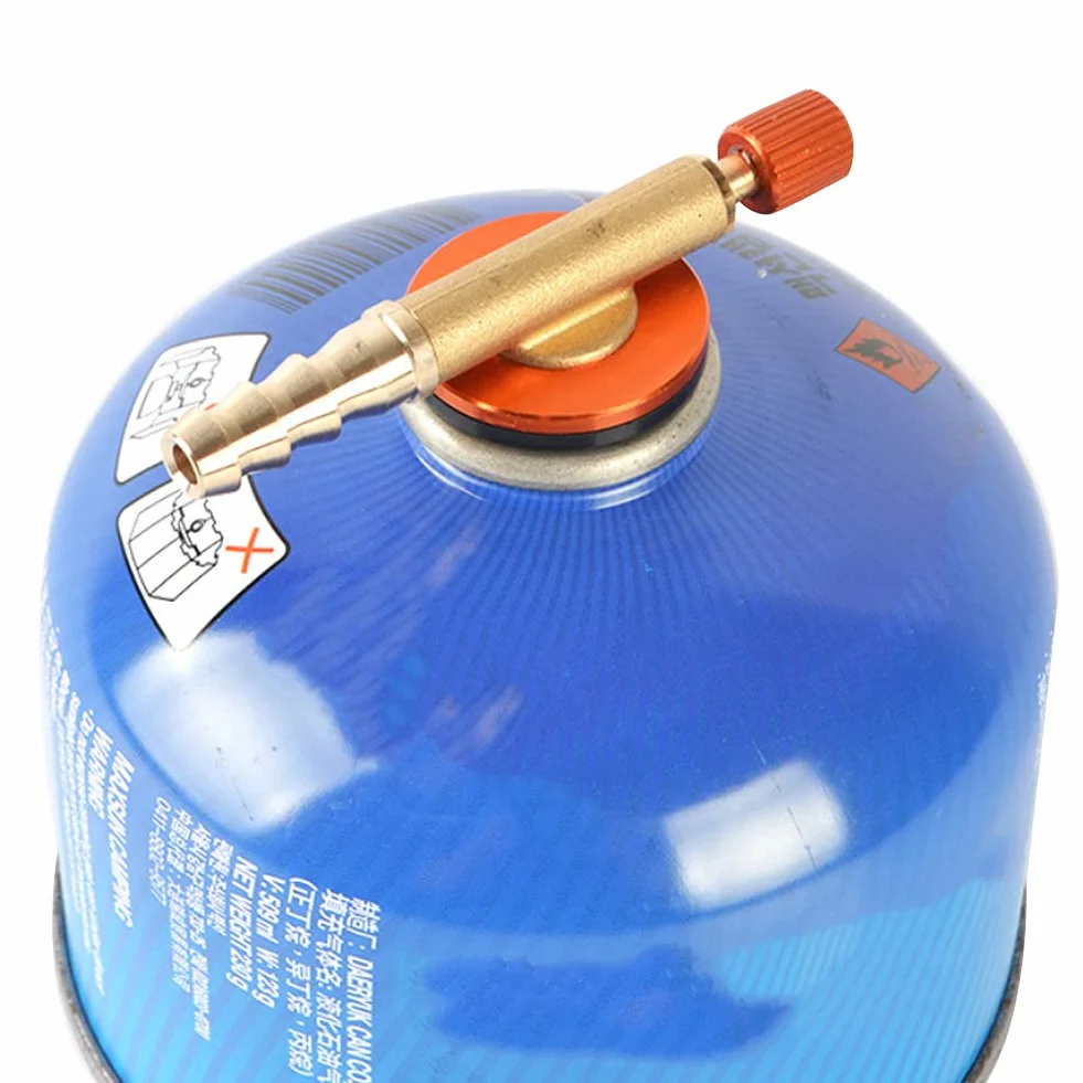Adapter do napełniania gazem, mosiężny adapter do kuchenki bezpieczeństwa, zewnętrzny zawór przełączający na kemping
