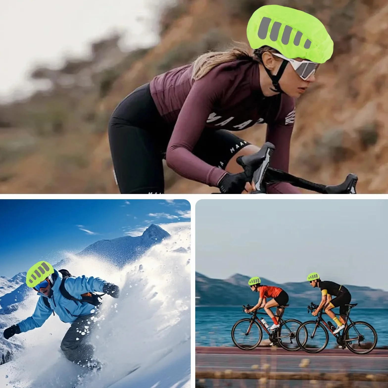 Kask rowerowy wodoodporny odblaskowy 2 sztuki