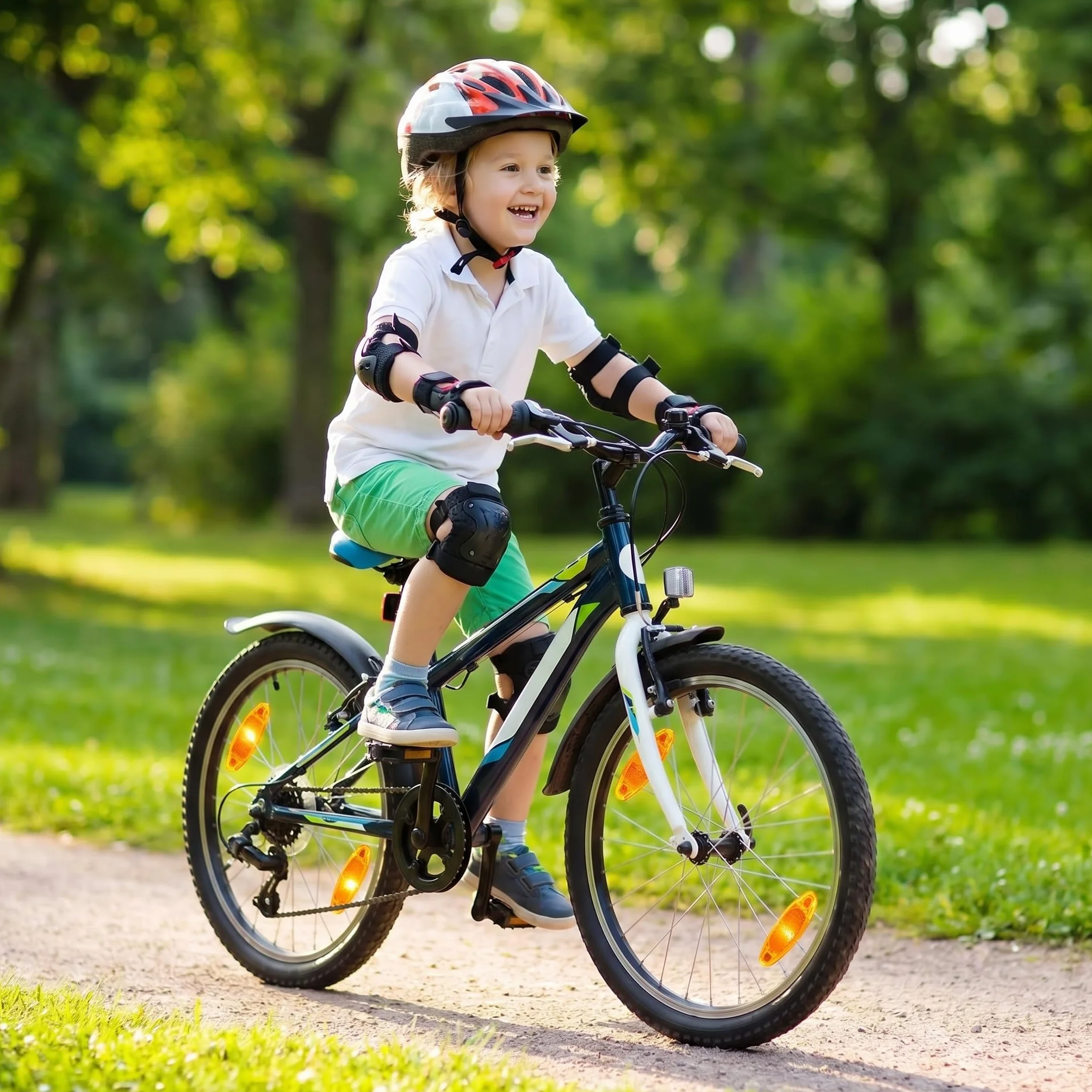 Kocie oko, odblaski rowerowe + 30 odblasków ostrzegawczych, przednie i tylne, pas ostrzegawczy do MTB, rowerów elektrycznych, wyścigowych, motocykli, wózków dziecięcych, kasków rowerowych
