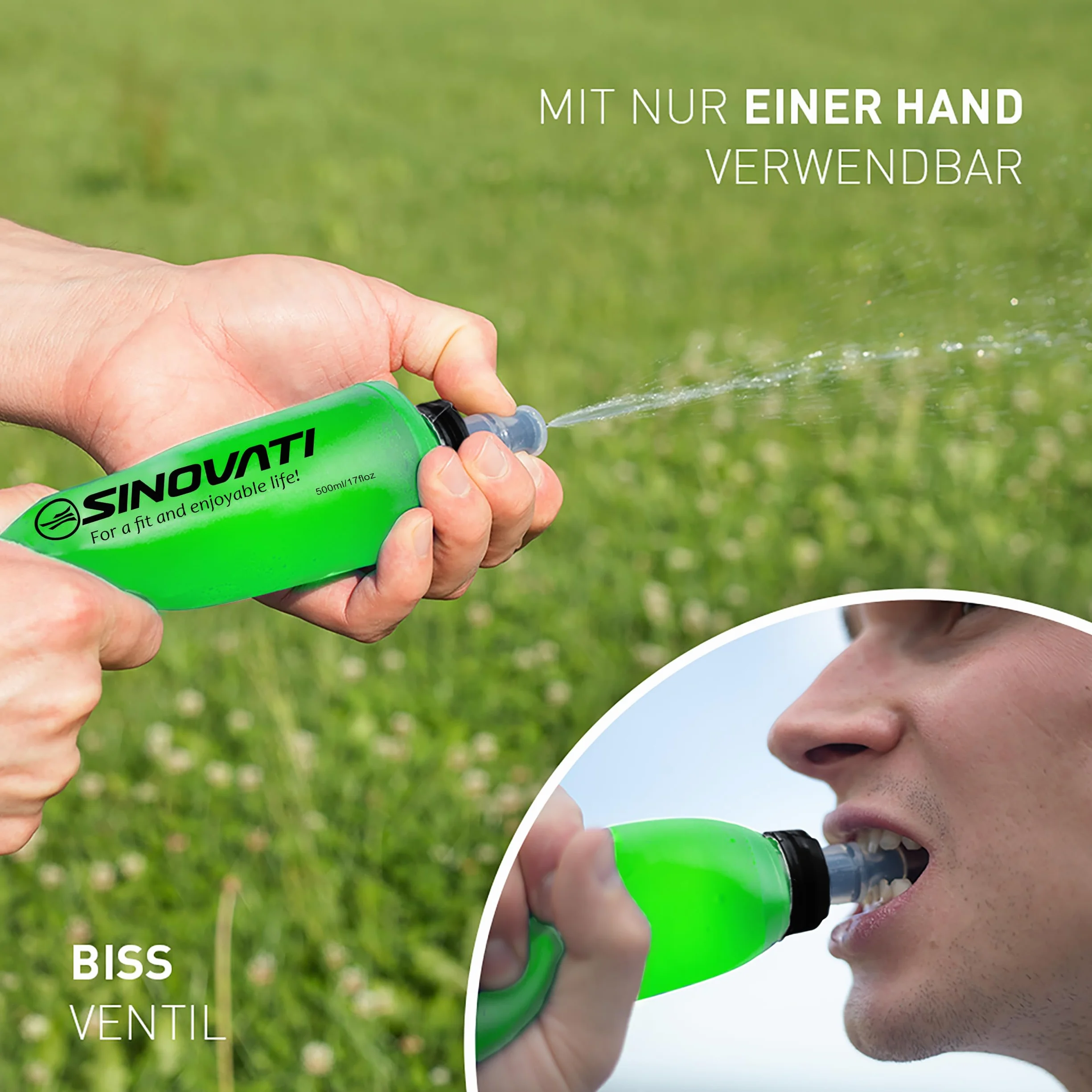 SINOVATI Składane butelki na napoje TPU Soft Flask 250 ml nie zawiera BPA