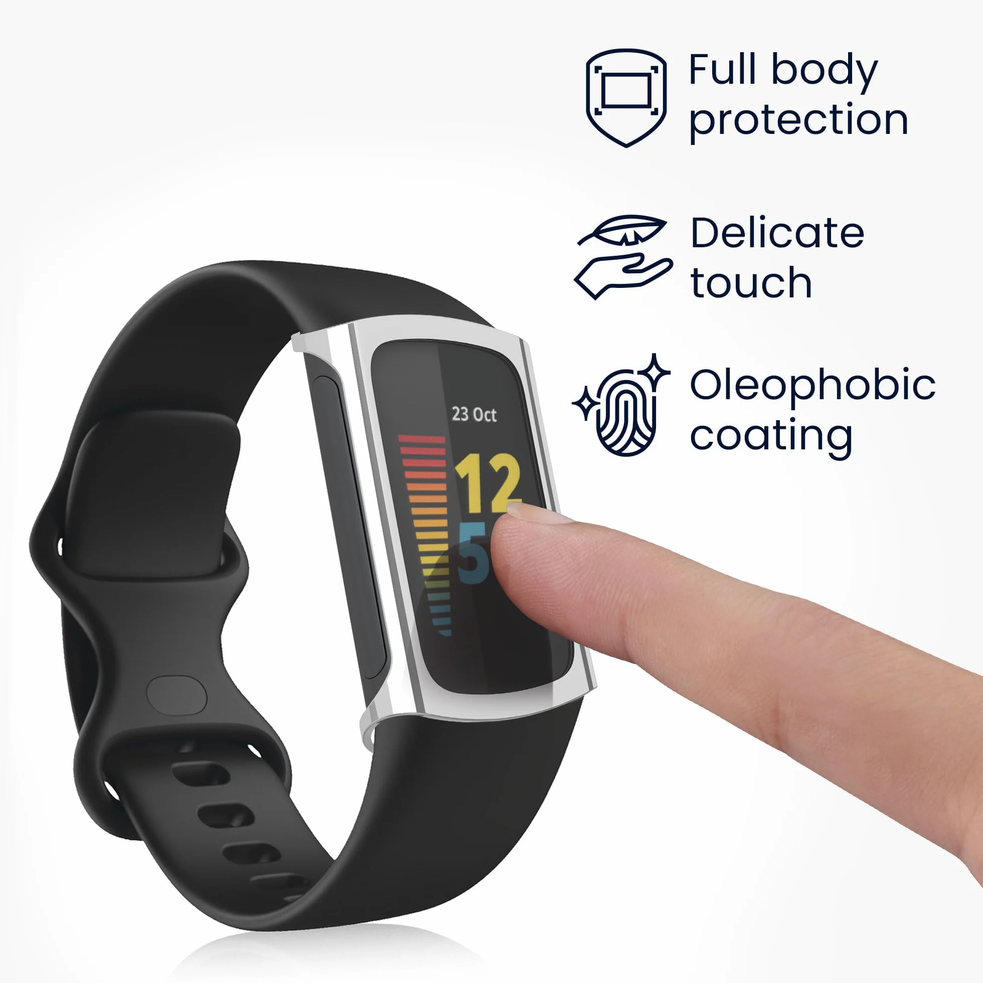 kwmobile Etui kompatybilne z Fitbit Charge 6 / Charge 5 – 2 x silikonowe etui na monitor fitness z TPU – srebrne/ciemnoszare