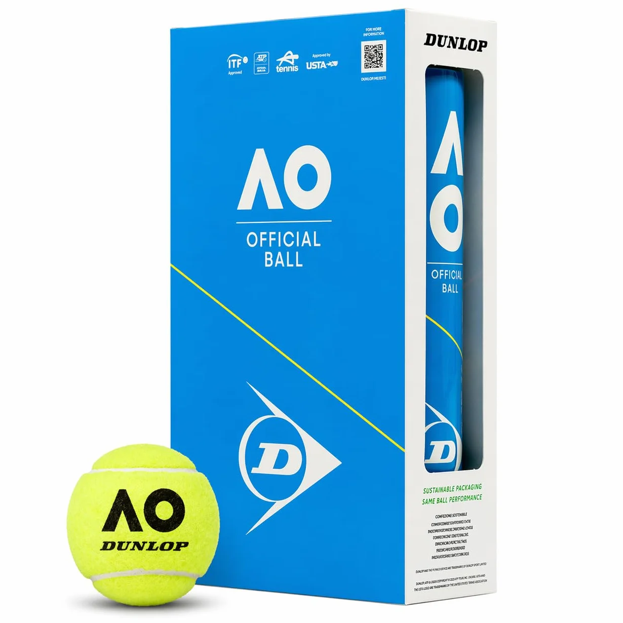 Dunlop Australian Open piłka tenisowa - na piasek, twarde boisko i trawnik (2 x 4 piłki)