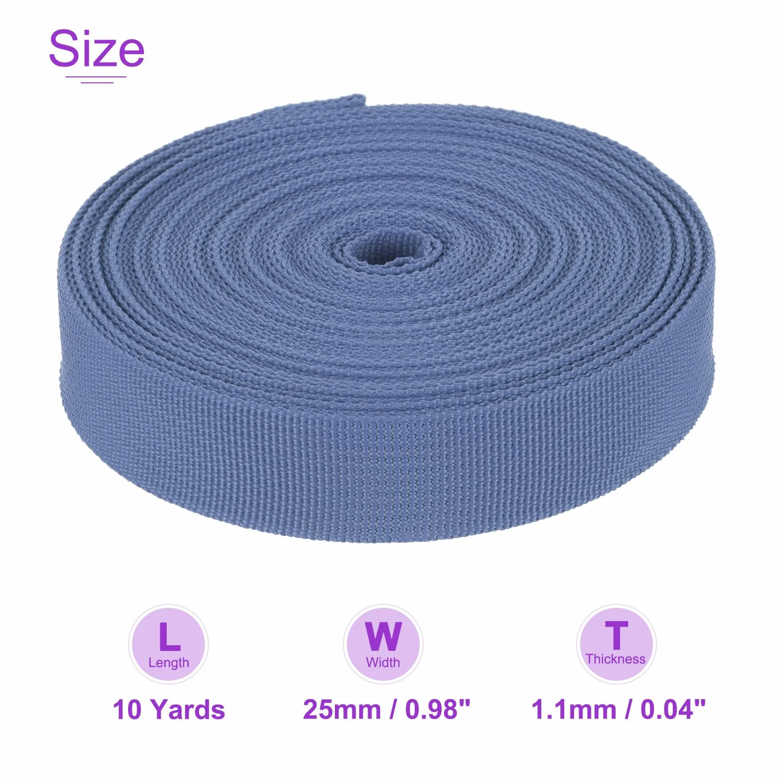 DMiotech Nylonowy pasek parciany 10 jardów 25 jardów 50 jardów długość 2,5 cm 1/10.2 cm 5.1 cm 1-1/5.1 cm szerokość do szycia plecaków rzemieślniczych naprawy