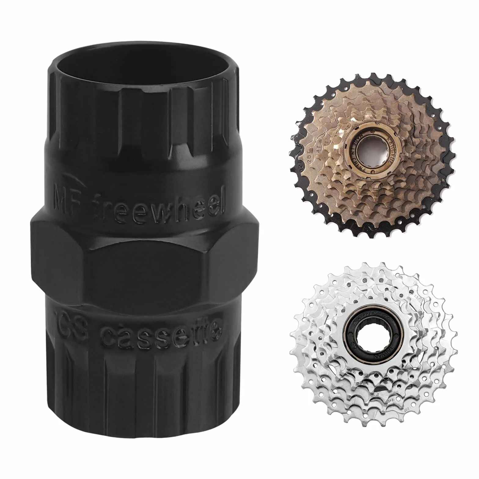 APOMOONS Ściągacz koła zębatego 2 w 1, narzędzie Centerlock do wolnobiegu gwintowanego i wolnobiegu kasetowego, narzędzie do kasety rowerowej, narzędzie rowerowe, ściągacz kaset i ściągacz do wieńca