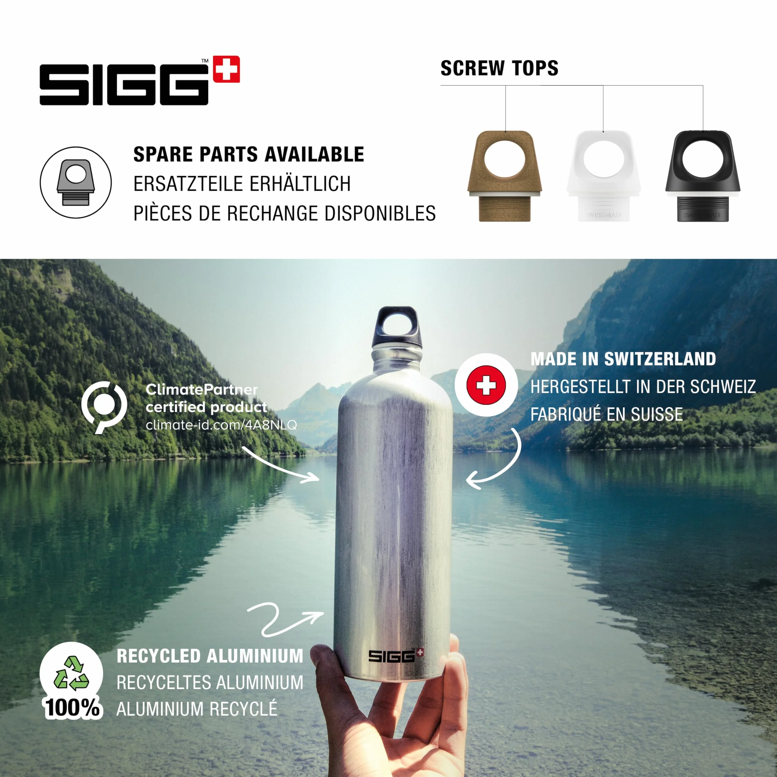 SIGG Aluminiowa butelka na wodę, żółta Traveller, certyfikat neutralności klimatycznej, nadaje się do napojów gazowanych, szczelna, lekka, nie zawiera BPA, żółta, 1 l