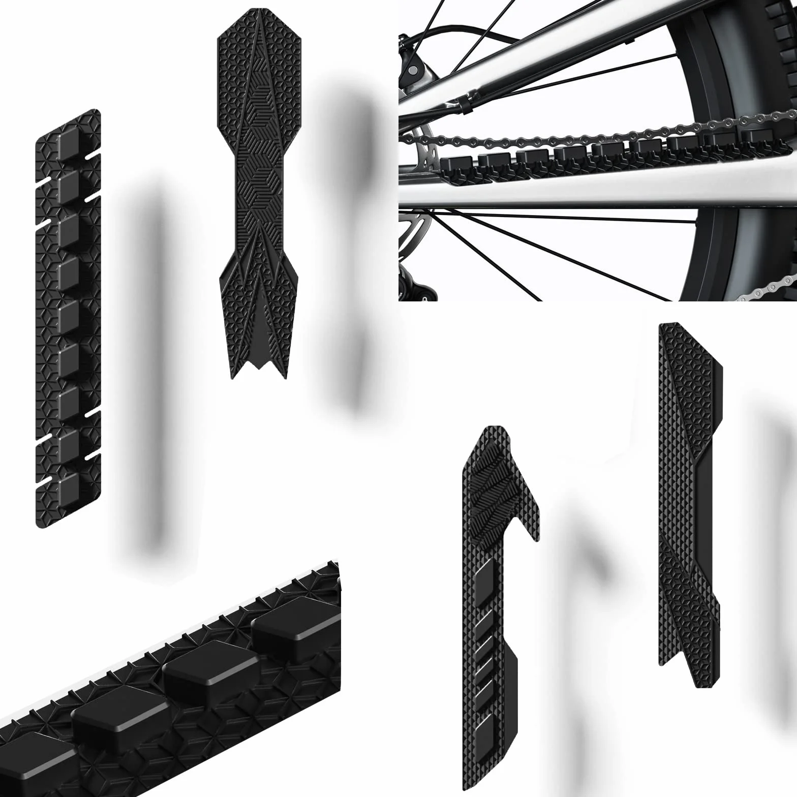 ENLEE Osłona łańcucha roweru górskiego, silikonowa osłona łańcucha MTB, podkładka łańcucha do roweru szosowego, ochrona ramy roweru przed zarysowaniem za pomocą łańcuszka