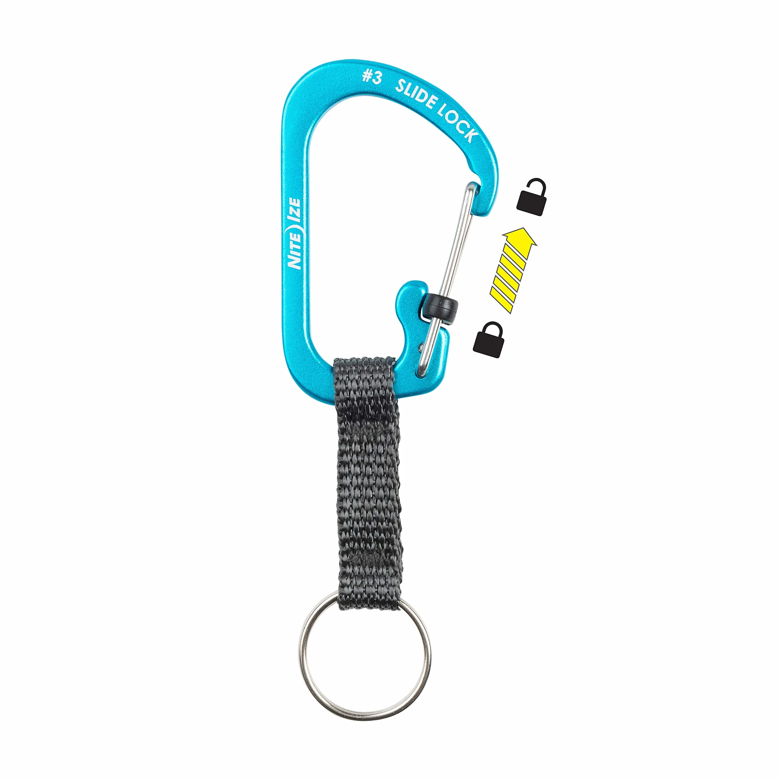 Nite Ize Breloczek do kluczy SlideLock - aluminiowy brelok do kluczy SlideLock - aluminium - niebieski, N/A