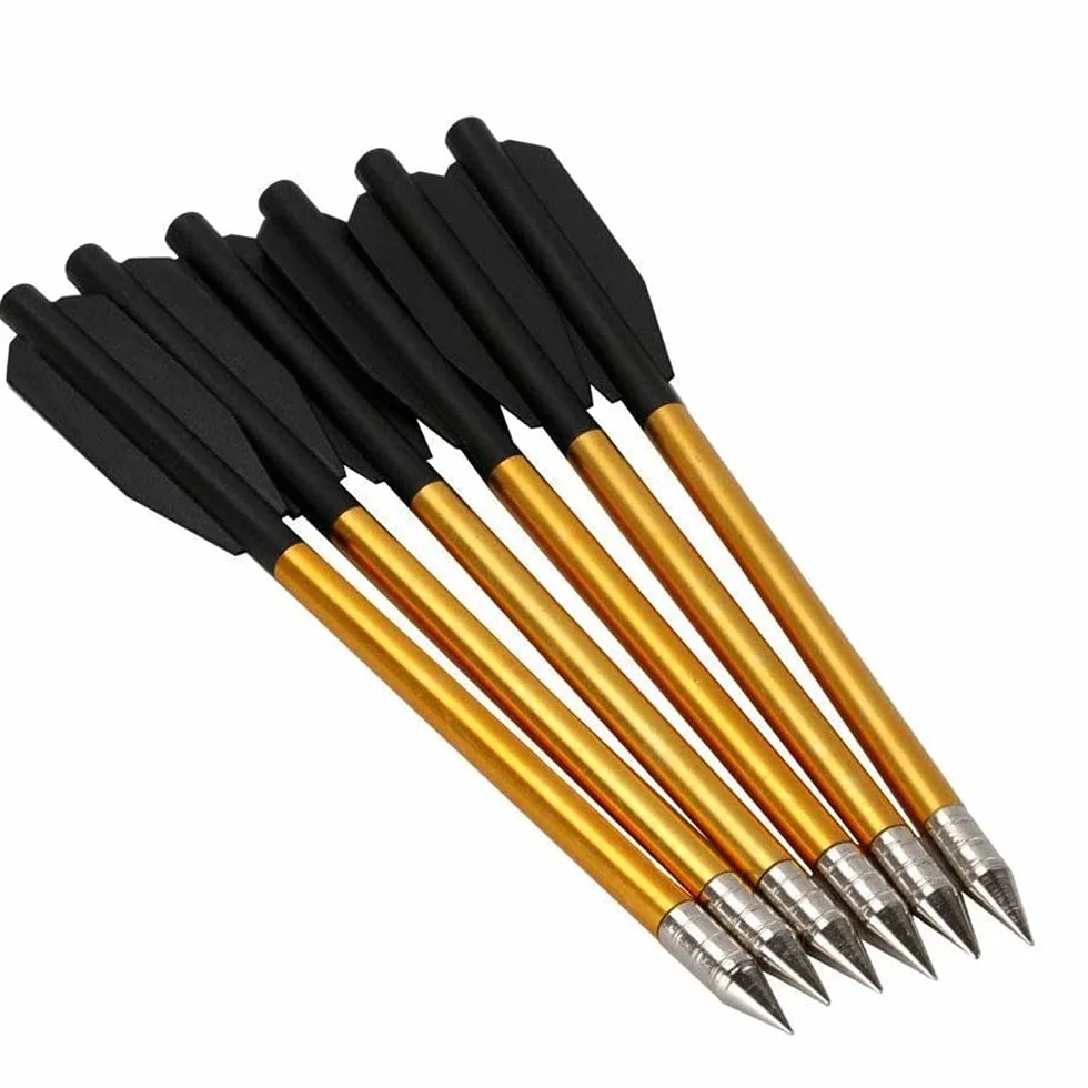 6,25 cala aluminiowe bełty do kuszy Strzały do ​​precyzyjnej kuszy pistoletowej 50lb / 80lb, idealne do ćwiczenia celu strzeleckiego, małych polowań, opakowanie 12