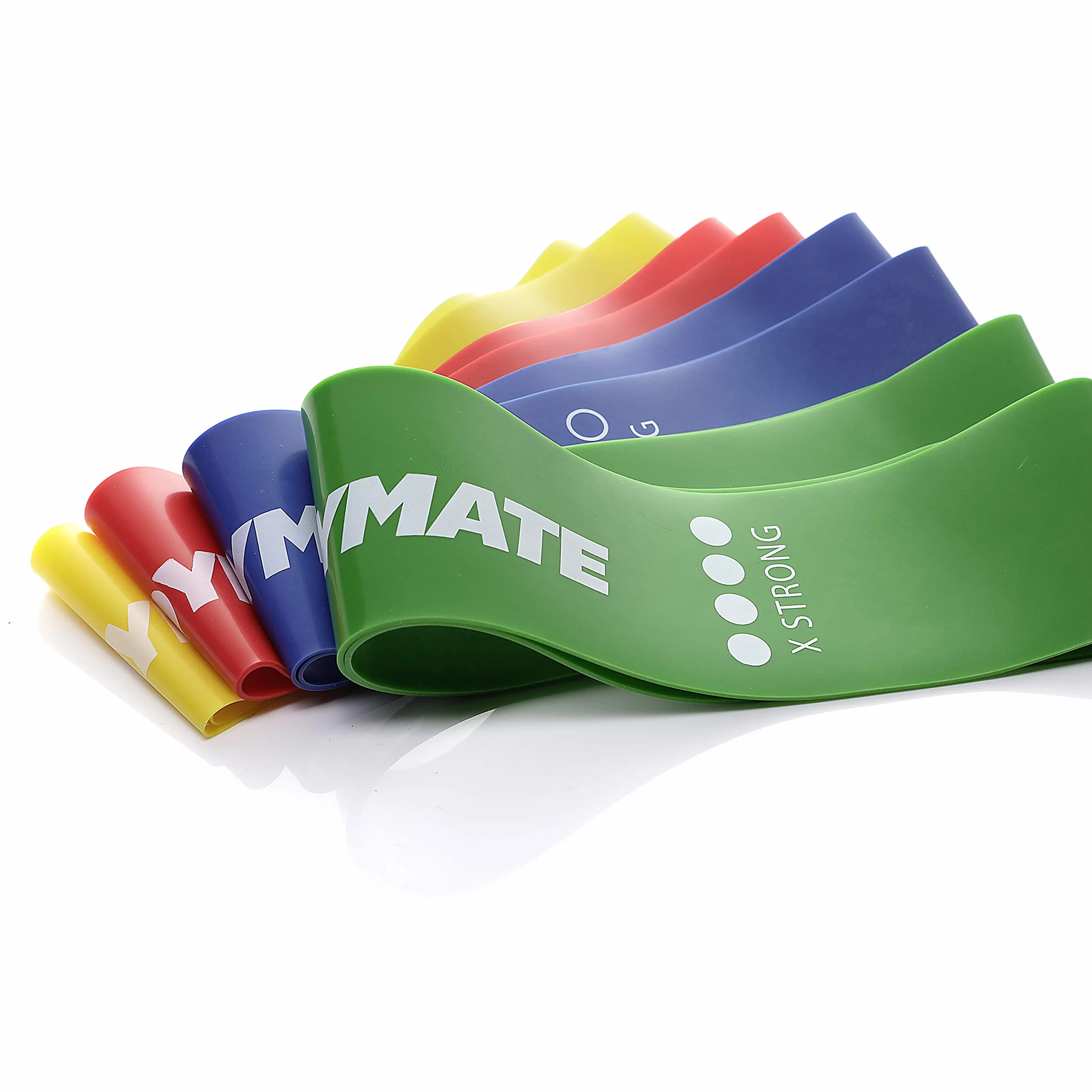 BODYMATE Zestaw Taśm Fitness 4 Stopni Oporu z Torbą 60 cm x 5 cm Naturalny Lateks Taśmy Oporowe