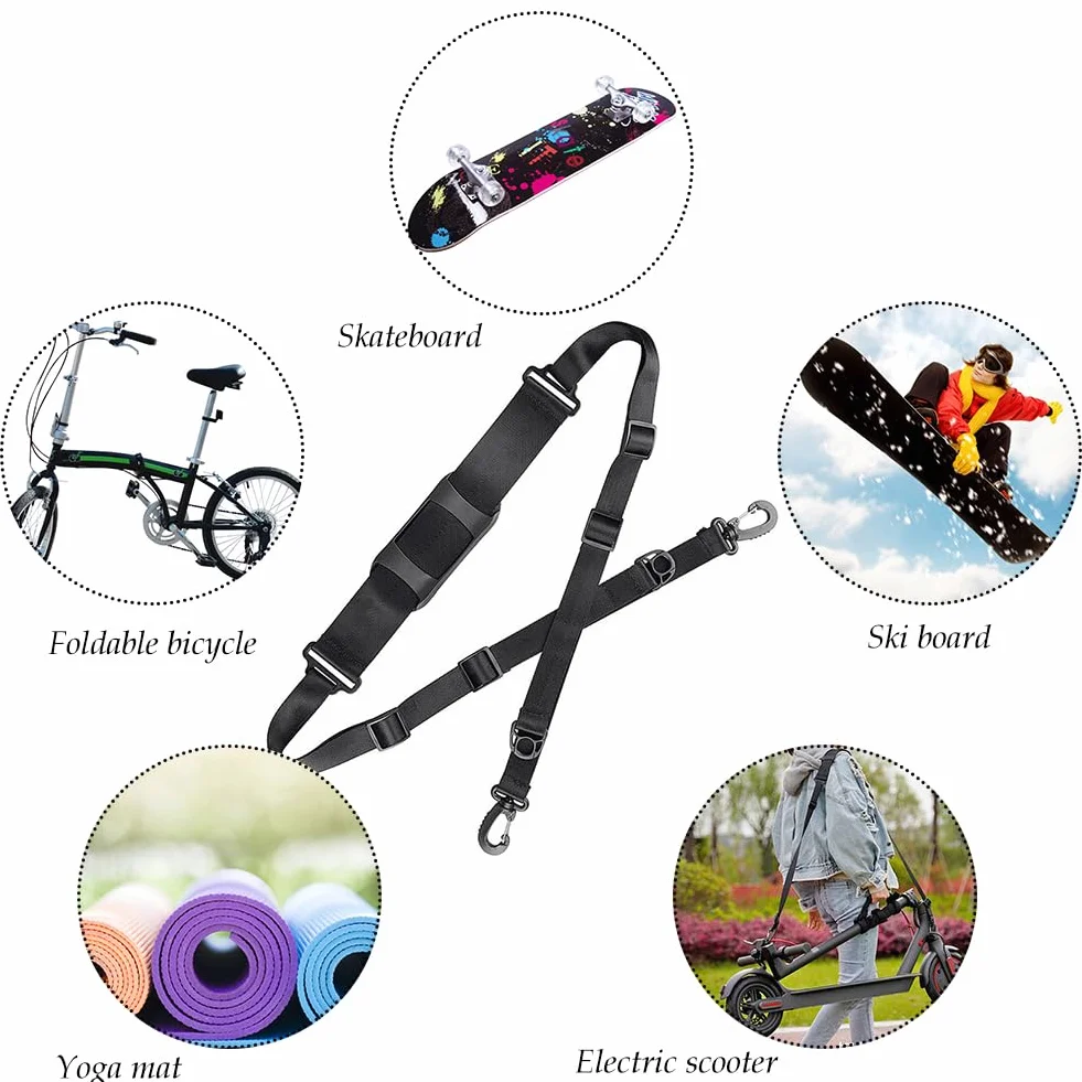Paski naramienne, akcesoria do deskorolki, pasek do noszenia, odpowiednie dla deskorolki, longboardów, snowboardów, hulajnog elektrycznych, rowerów składanych