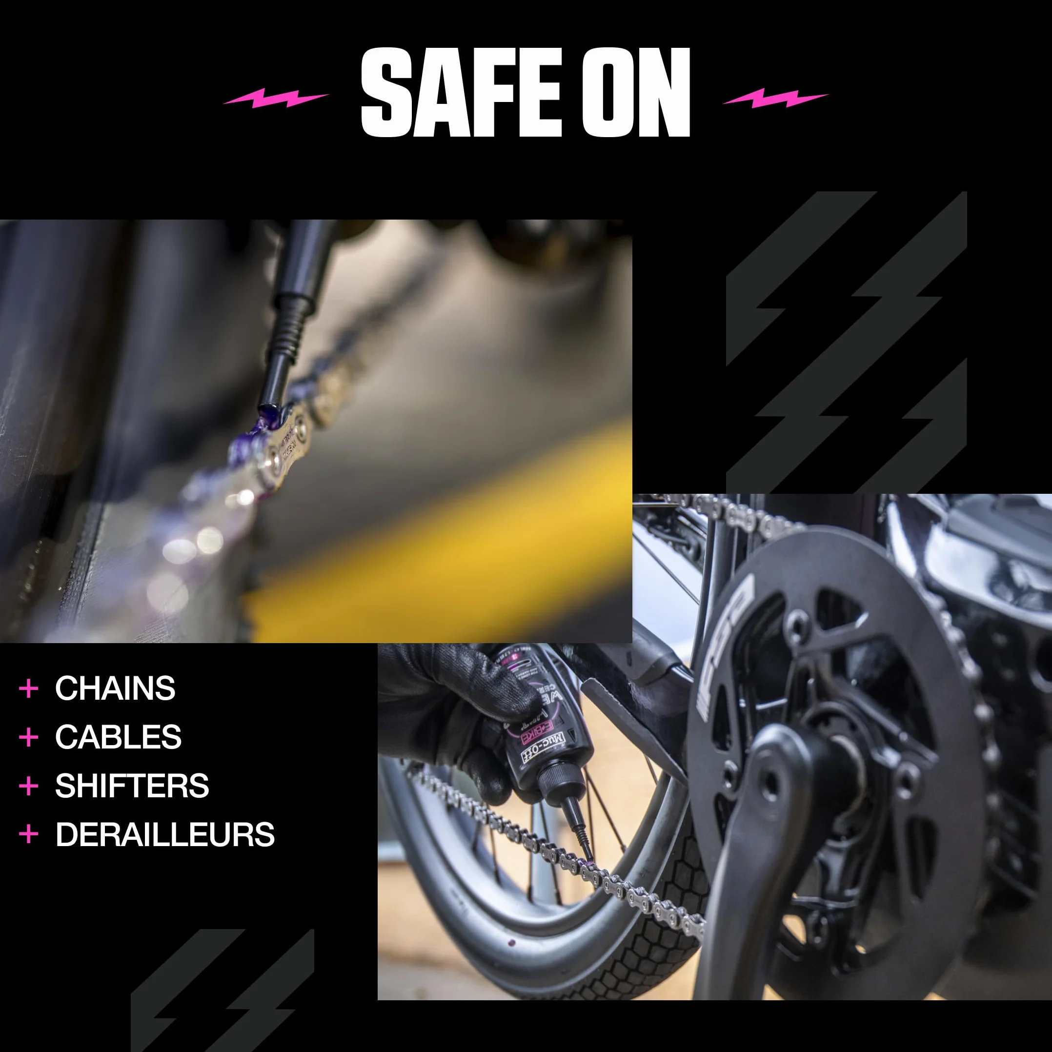 Muc-Off E-Bike Mokry smar łańcuchowy, 50 mililitrów, najwyższej jakości smar do roweru elektrycznego z barwnikiem UV Tracer - opracowany na mokre warunki pogodowe