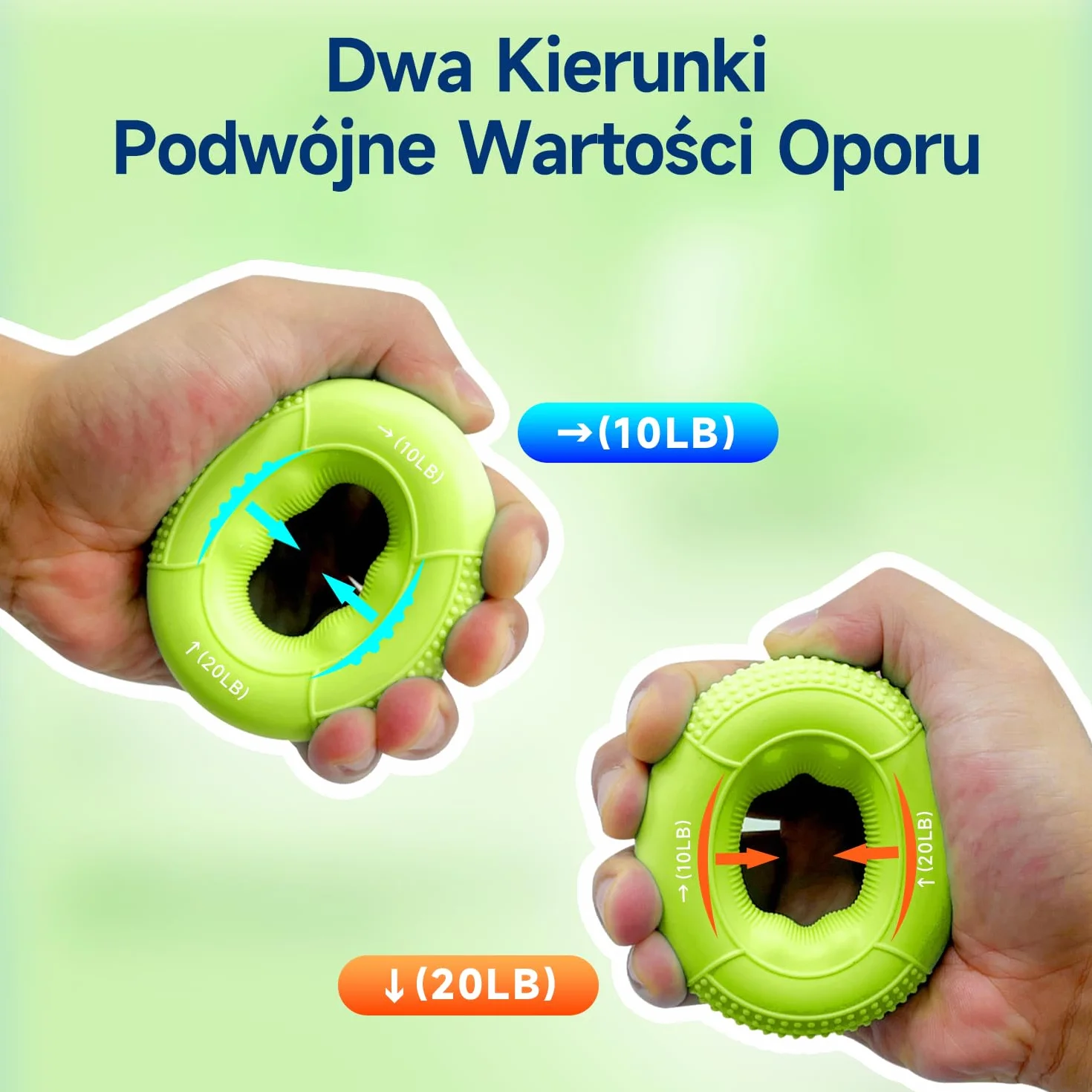 FitBeast Grip Trener Chwytu 10-60 lbs, Ekspander do Ćwiczeń Dłoni i Palców, Rehabilitacja Nadgarstka, Dla Sportowców, Seniorów i Wspinaczy
