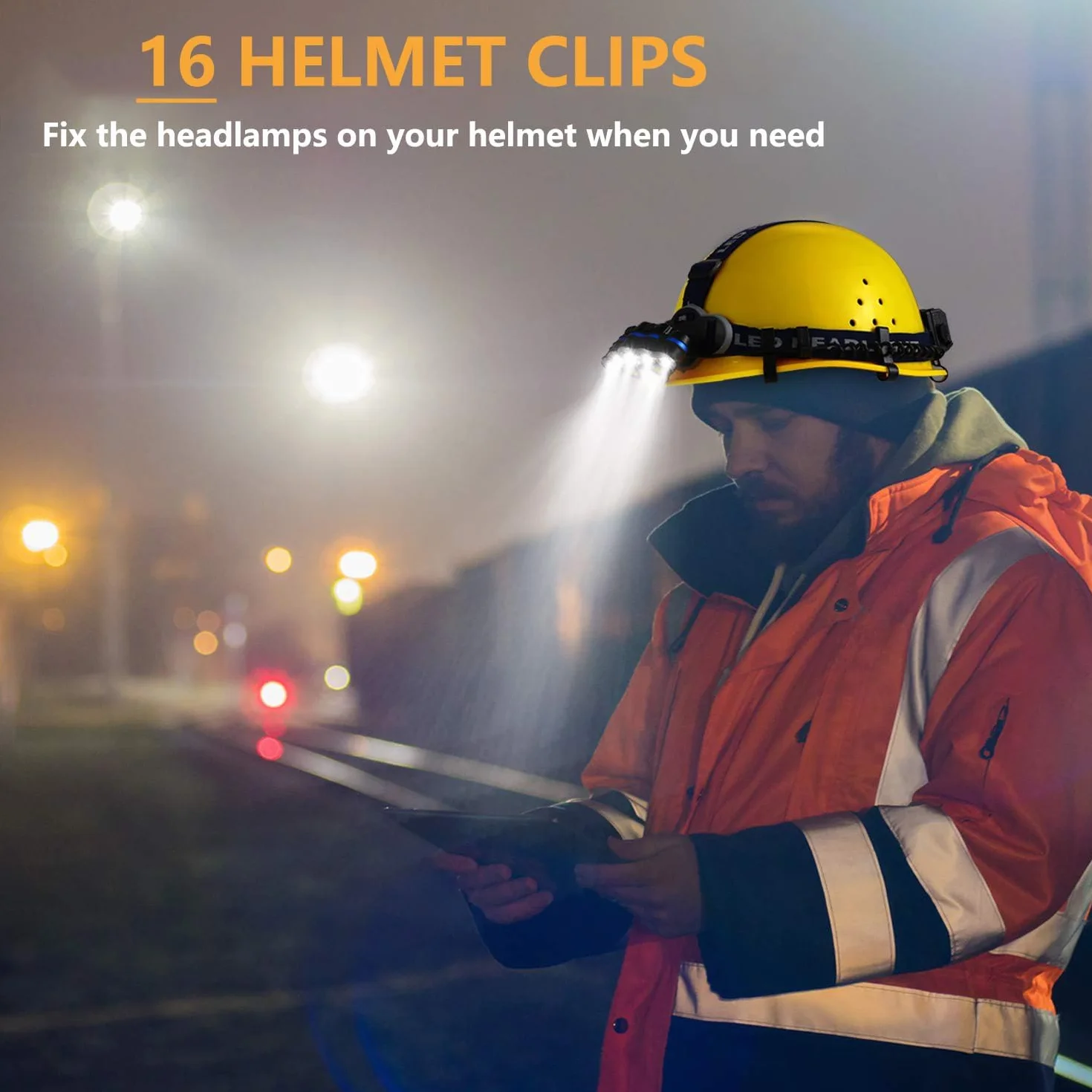 16-częściowy klips na kask, zaczep na kask, zaczep na kask, klips do lampy przedniej na kask ochronny, lampa przednia do kasku ochronnego, klips na kask, latarka przednia do hełmu.