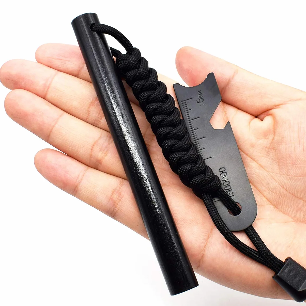Krzesiwo XXL, zestaw krzesiwa z paracord + skrobak | bardzo silny iskry | krzesiwo magnezowe | krzesiwo survivalowe 13 cm długości, Ø 13 mm