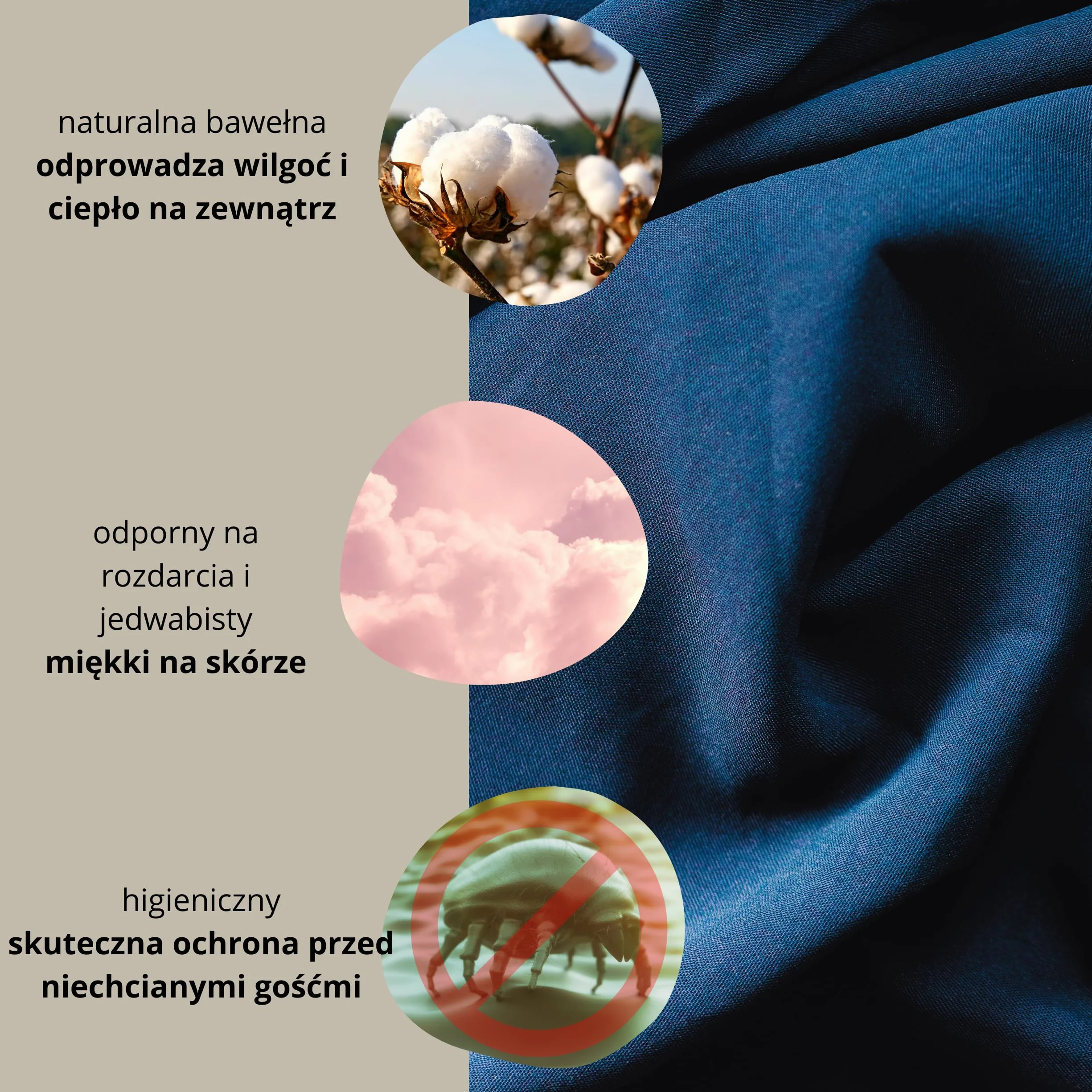 Backpacker's Journey Ultralekka wkładka do śpiwora w 100% z bawełny, 265 g, lekka wkładka do spania dla dorosłych, podróże, kemping i hostel (85 cm niebieski)