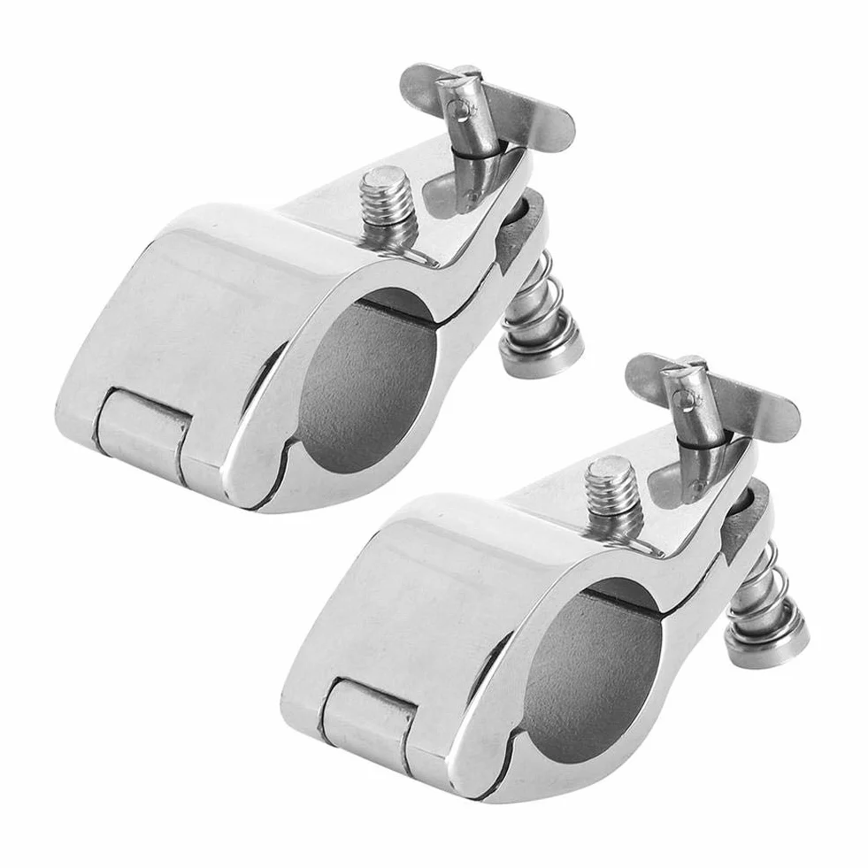 EBTOOLS do wspornika bimini do pneumatycznego 2 sztuki przegubowa łódź górna szczęka suwak ze stali nierdzewnej 316 okucia do sprzętu morskiego końcówka styl Bimini górny zawias wspornik