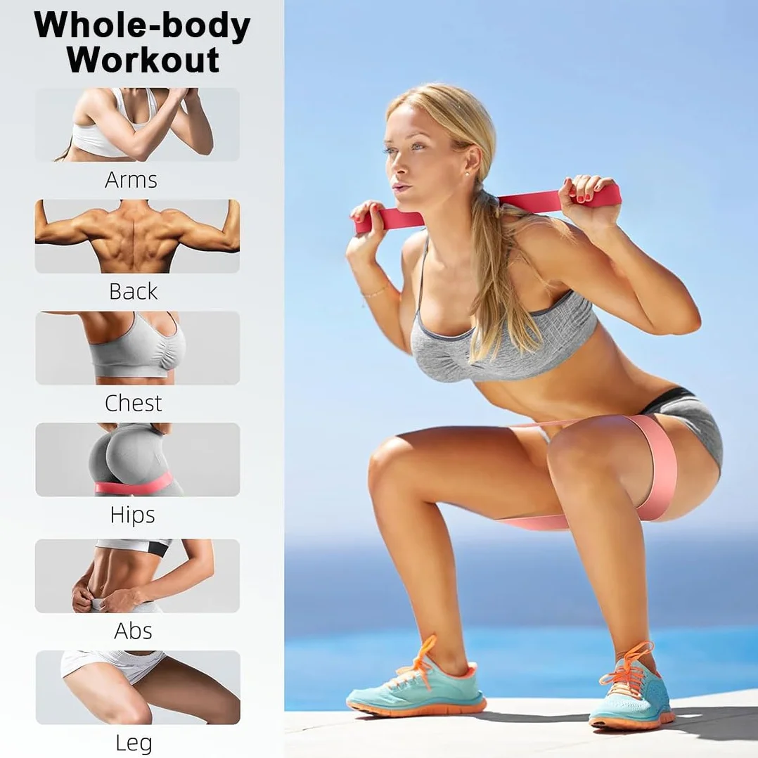 Taśmy oporowe do fitnessu, 5 poziomów oporu, elastyczne taśmy fitness do treningu we Włoszech, torba do noszenia do crossfitu, jogi, pilatesu