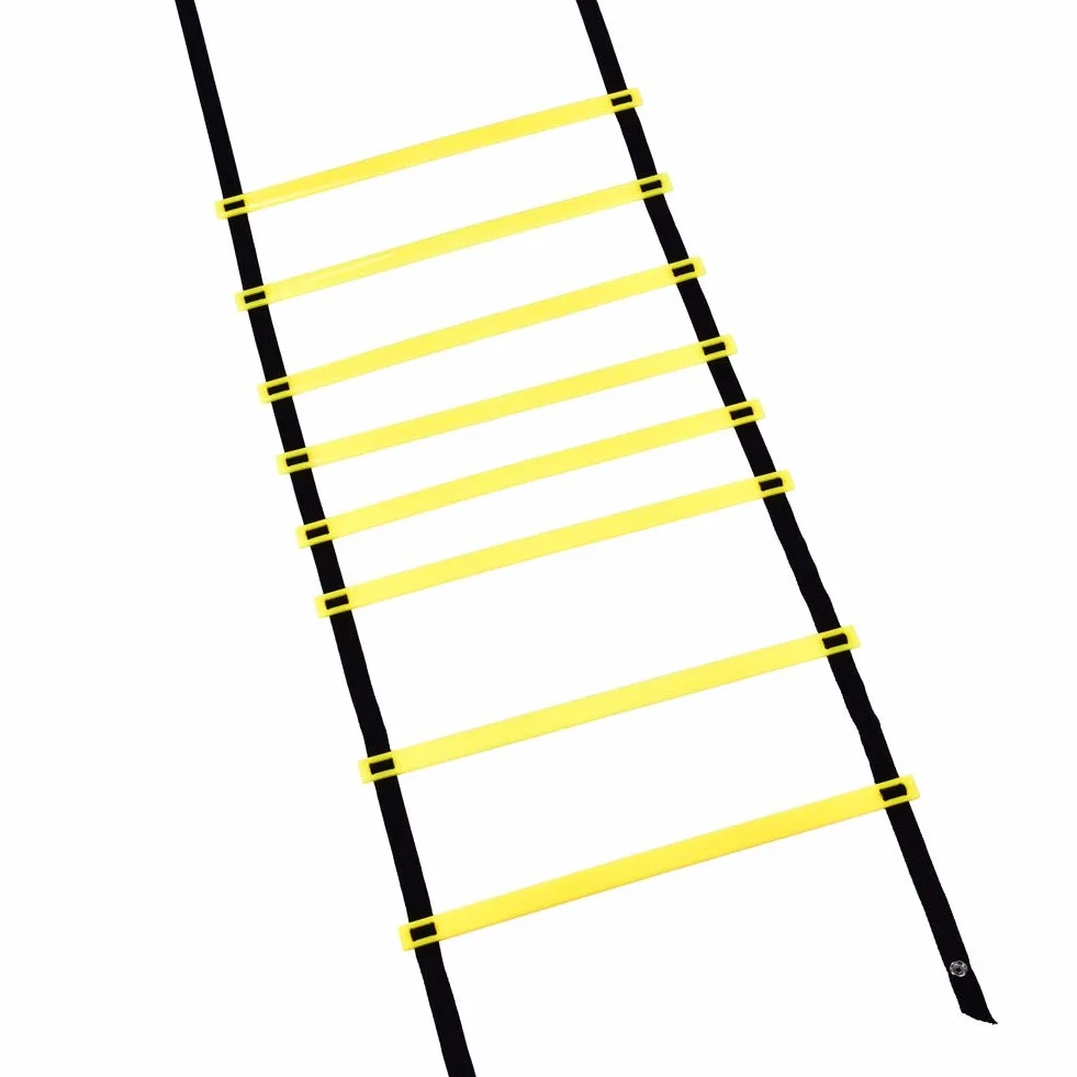 Alomejor 4 m trening prędkości fitness skoki drabina prędkość trening drabinkowy z 8 regulowanymi szczeblami sprzęt treningowy zwinności