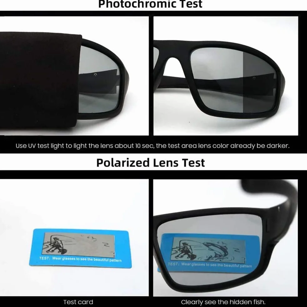 Fotochromowe Okulary Przeciwsłoneczne Męskie Okulary Przeciwsłoneczne z ochroną UV400 Sportowe Okulary Przeciwsłoneczne Okulary Rowerowe (Niebieski)