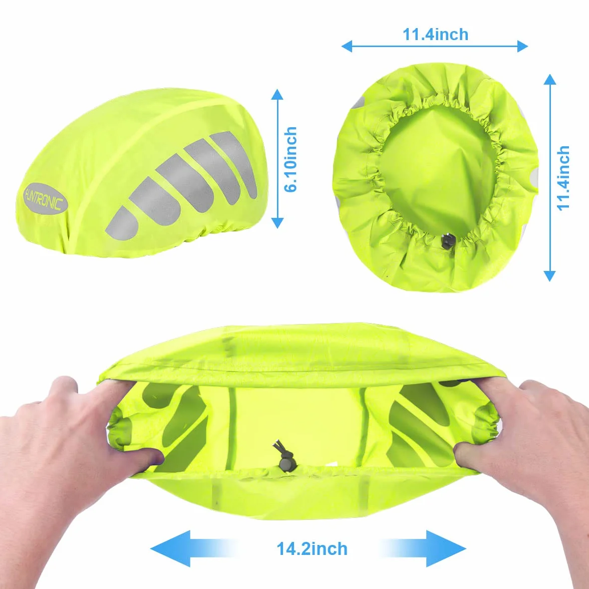 flintronic Pokrowiec przeciwdeszczowy na kask, wodoodporny, przeciwdeszczowy na kask, kask rowerowy, paski odblaskowe, ochrona przed deszczem, rozmiar uniwersalny dla mężczyzn, kobiet, dzieci