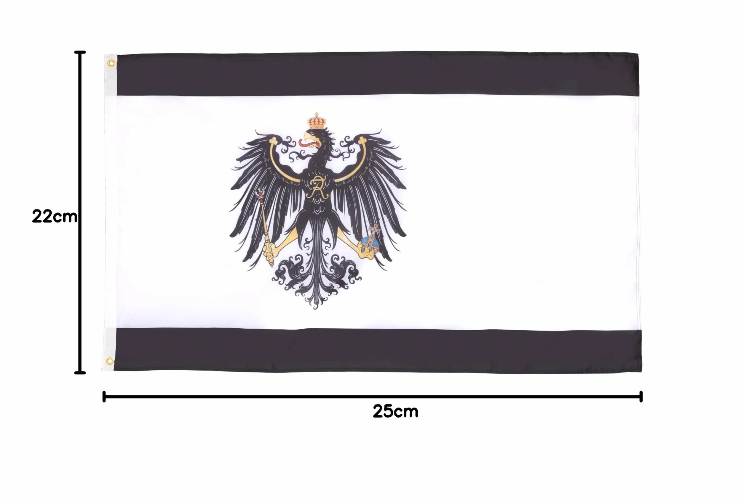 Drapeau Royaume de Prusse 1701-1918 avec Oeillets Métalliques, 150cm x 90cm
