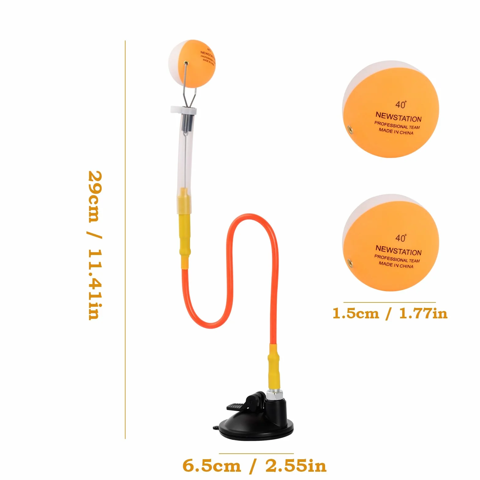 Trener tenisa stołowego, regulowany trener tenisa stołowego z 2 piłkami, przyssawką, szybkie odbicie piłki klips do piłki PVC maszyna treningowa, sporty konkurencyjne artykuły do tenisa stołowego