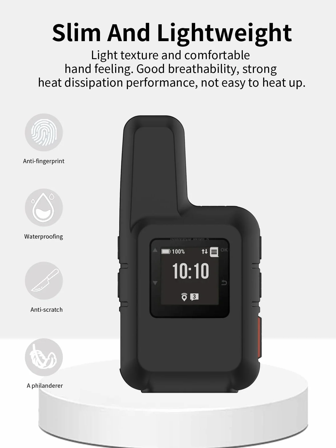 Etui do urządzenia łączności satelitarnej Garmin inReach Mini 2, silikonowe etui ochronne toergy z precyzyjnymi otworami – odporne na uderzenia, wodoodporne, wygodne w dotyku, czarne, 1 sztuka