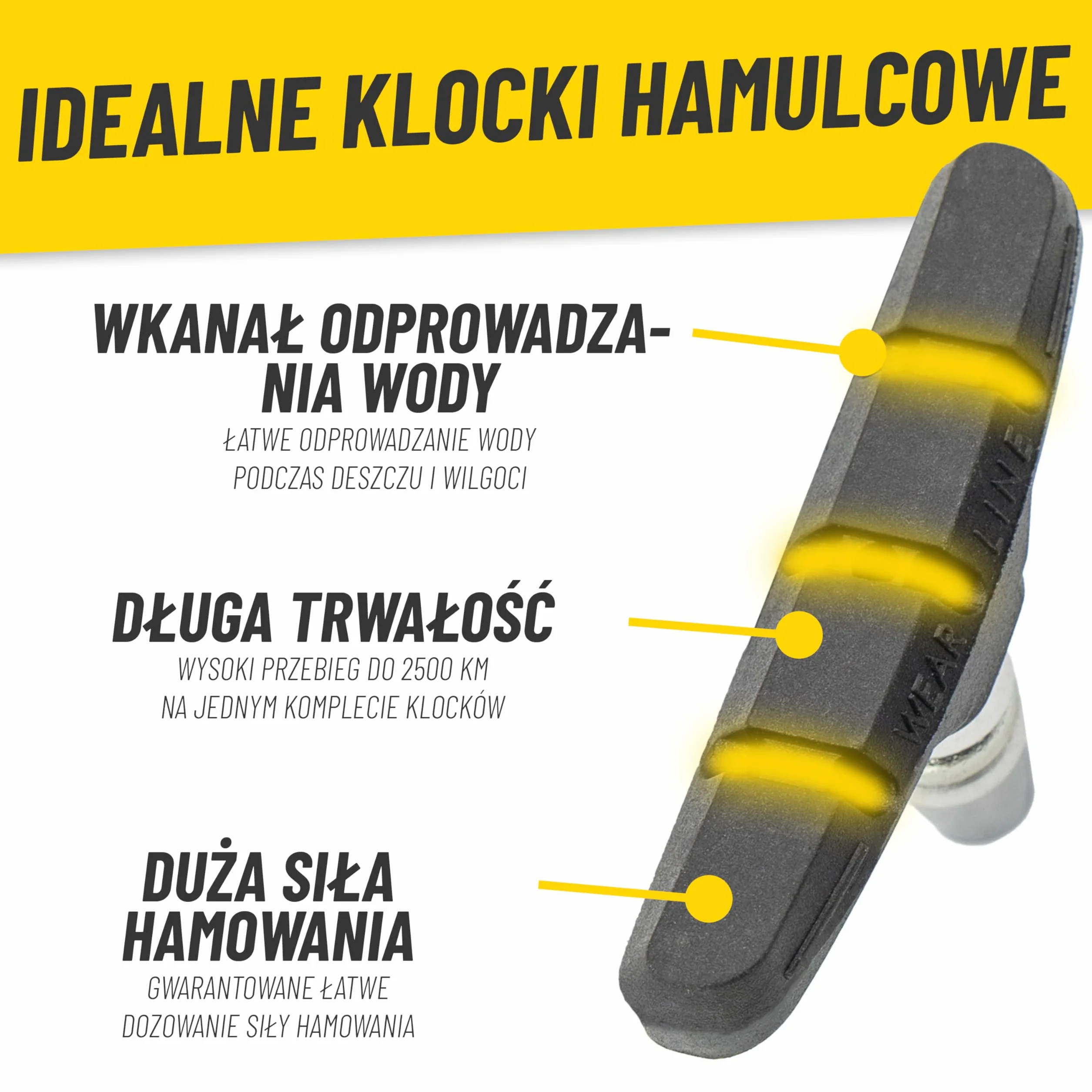 V-Brake Klocki hamulcowe do roweru z przodu i z tyłu – 2 pary szczęk hamulcowych 70 mm – klocki hamulcowe V-brake – kompatybilne z Shimano, Tektro, Magura, itd. – zestaw klocków hamulcowych o
