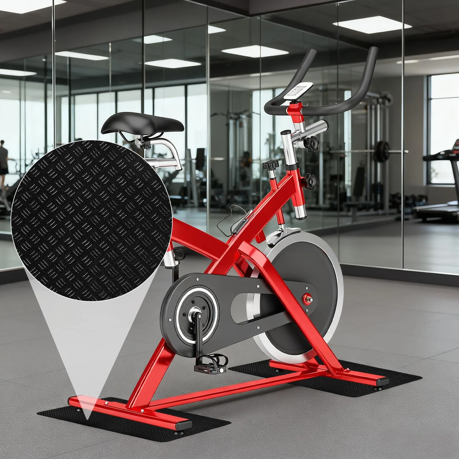 Mata ochronna na podłogę, do fitnessu, grubość 3 mm, mata sportowa, antypoślizgowa, do fitnessu, domowej siłowni i jogi, do użytku domowego i sprzętu sportowego (60 x 43 x 0,3 cm)