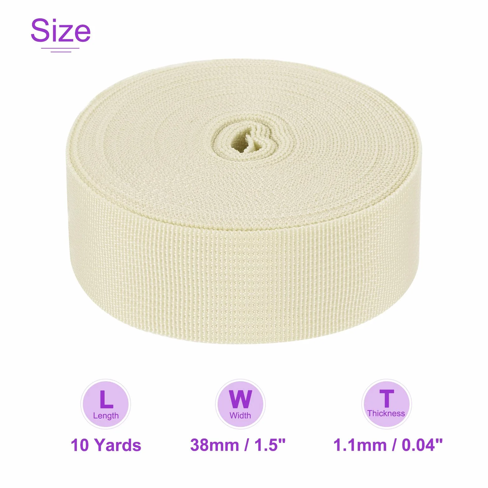 DMiotech Nylonowy pasek parciany 10 jardów 25 jardów 50 jardów długości 1 cal 3/10.2 cm 5.1 cm 1-1/5.1 cm nylonowe paski do szycia bagażu